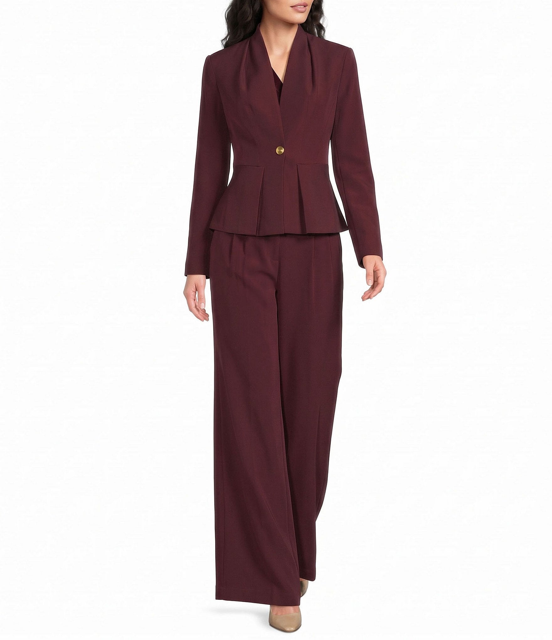 Donna Karan High Waisted Wide Leg Pants