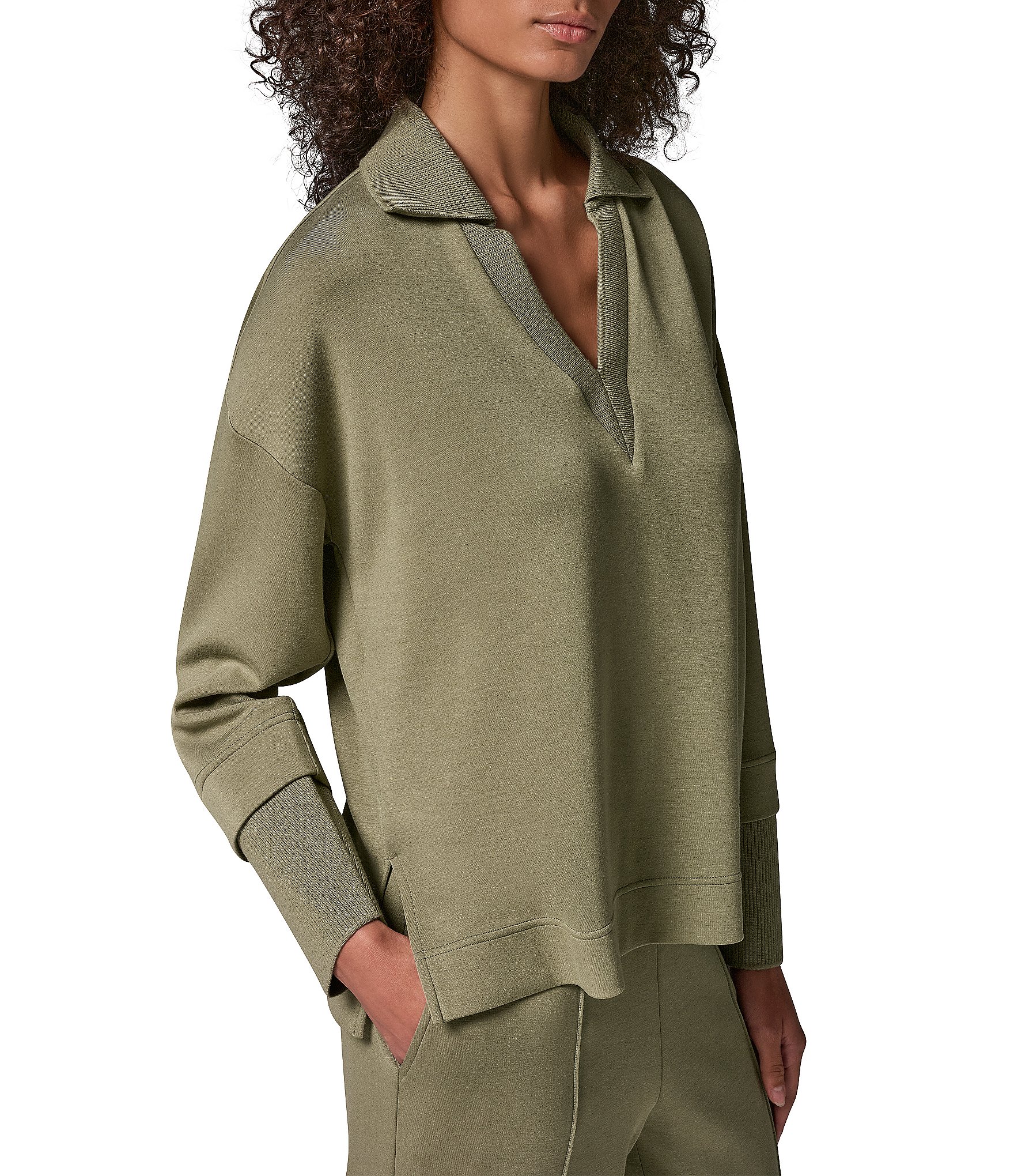Donna Karan Jet Setter V-Neck Pullover Top