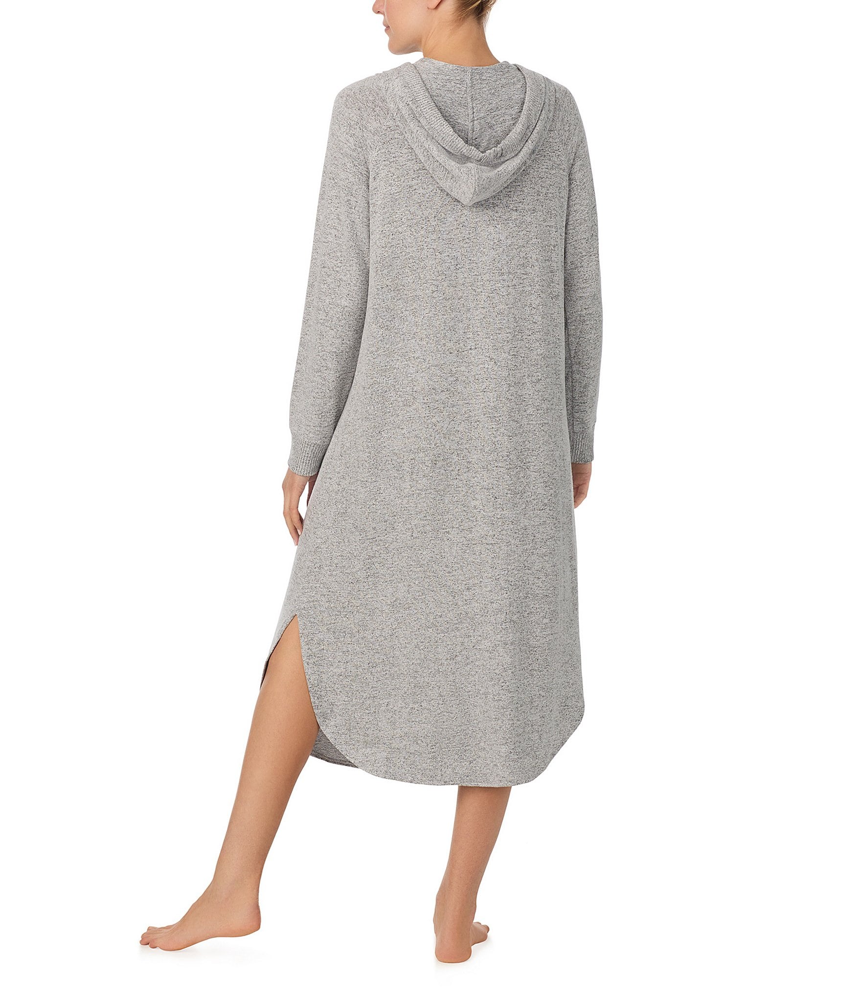 Donna Karan Knit Long Sleeve Hooded Lounger