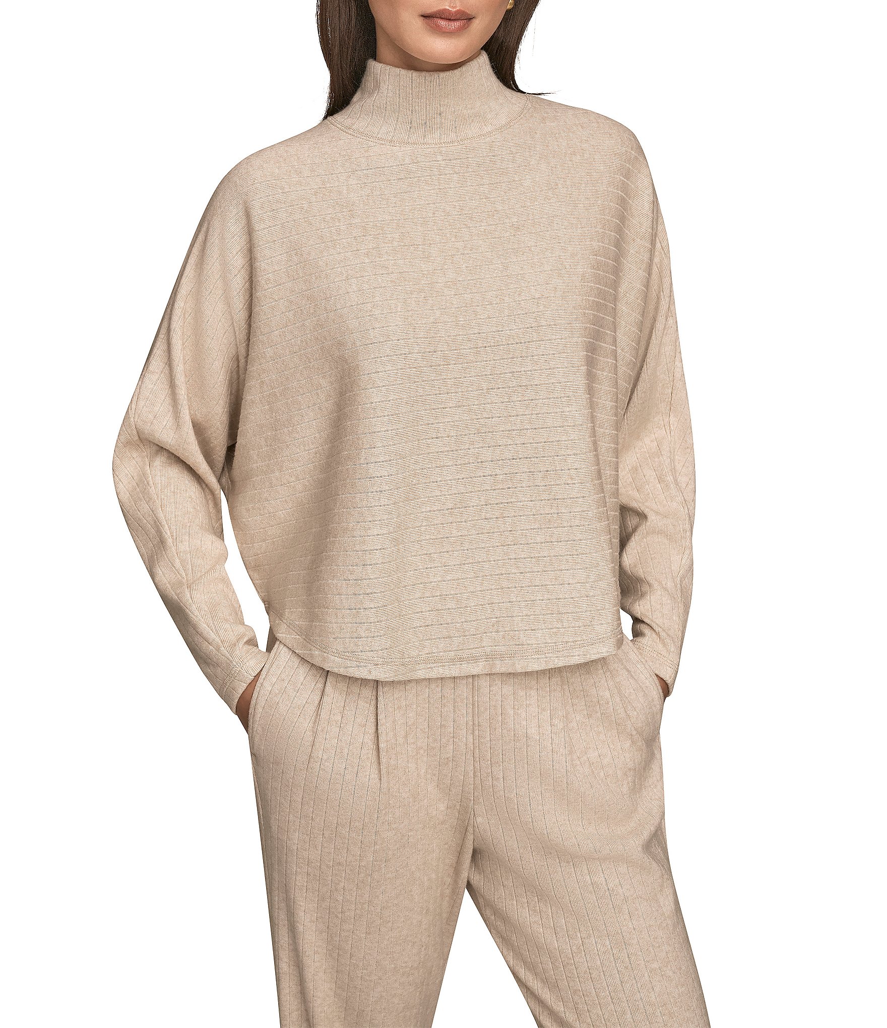 Donna Karan Knit Turtle Neck Long Sleeve Coordinating Top
