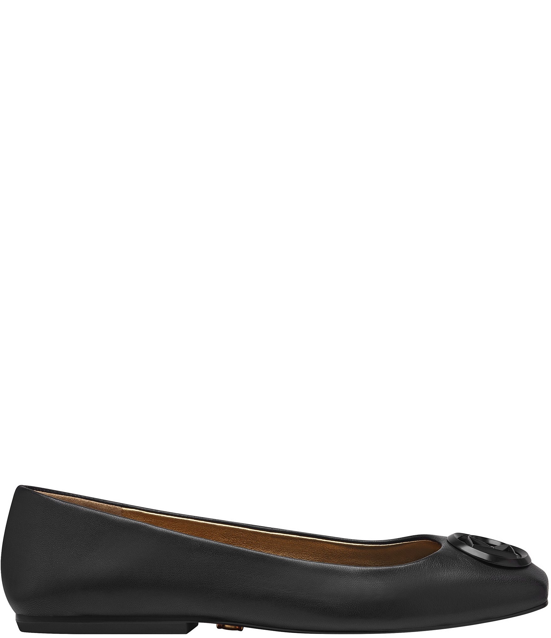 Donna Karan Kylee Leather Signature Logo Ballet Flats