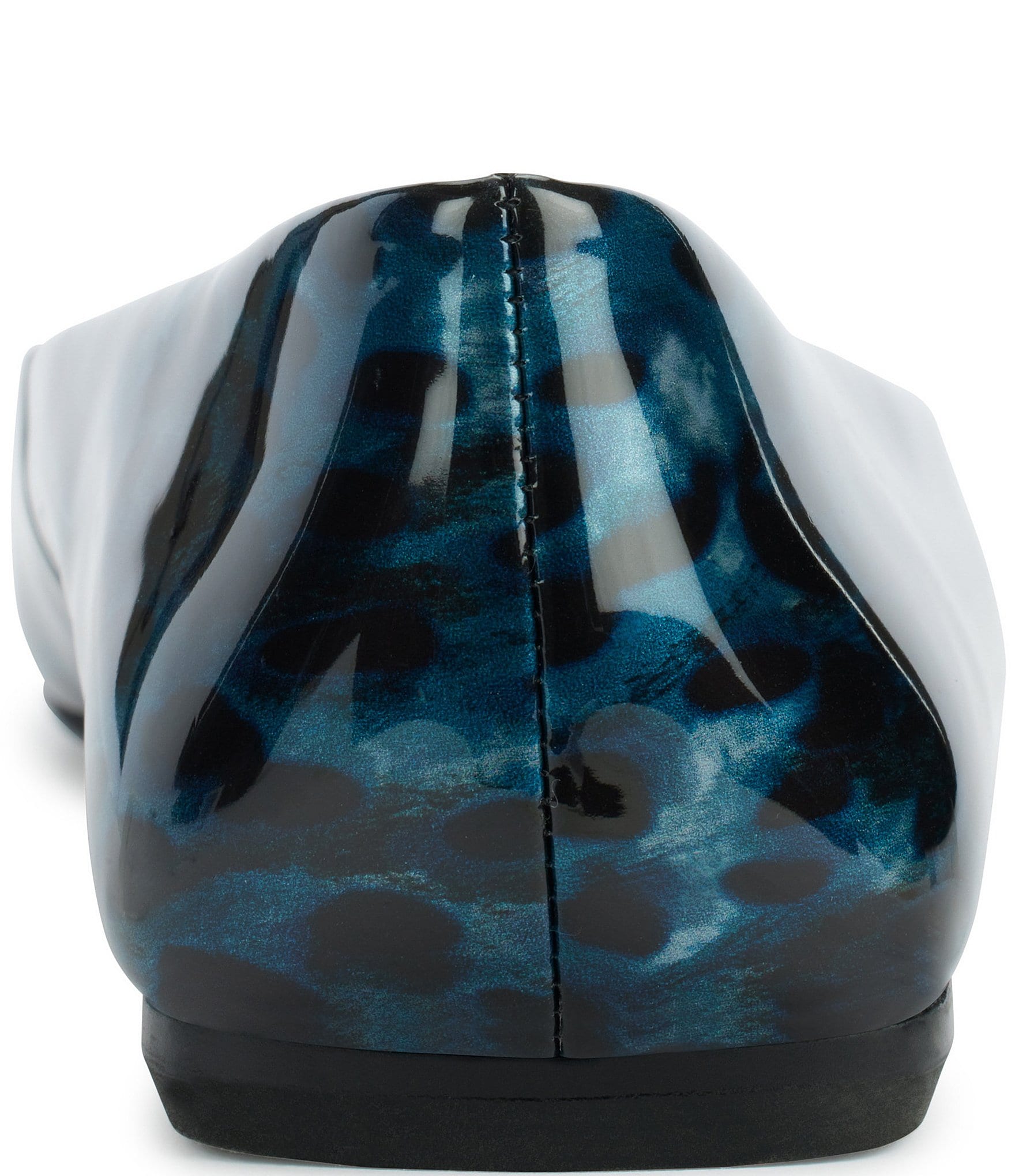 Donna Karan Kylee Ocelot Print Patent Logo Detail Ballet Flats