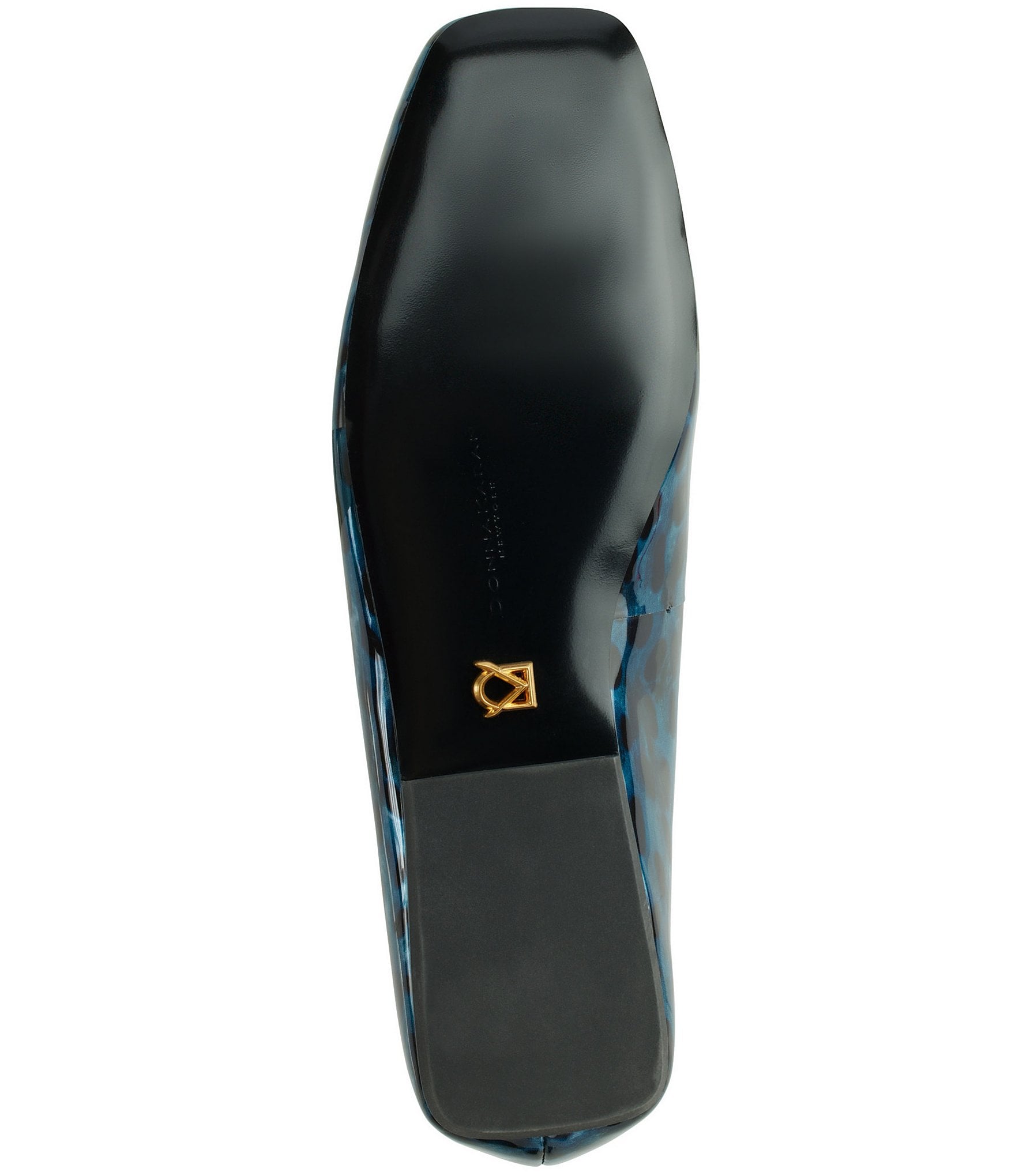 Donna Karan Kylee Ocelot Print Patent Logo Detail Ballet Flats