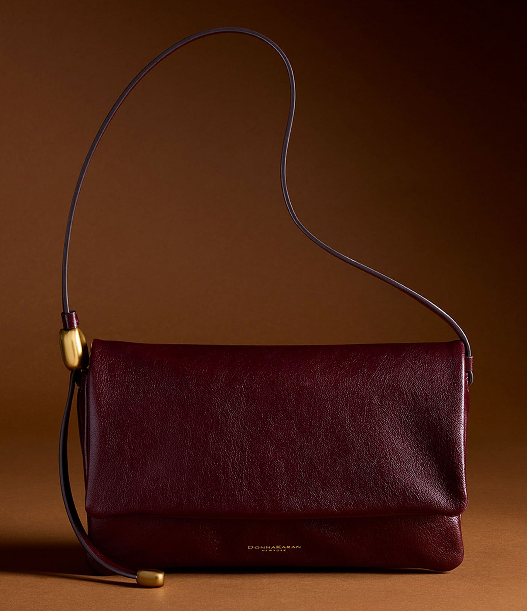 Donna Karan Leather Flap Shoulder Bag