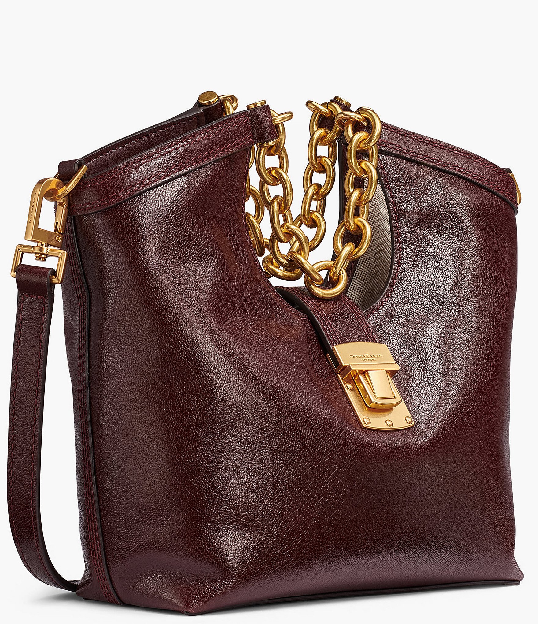 Donna Karan Leno Small Chain Handle Leather Tote Bag