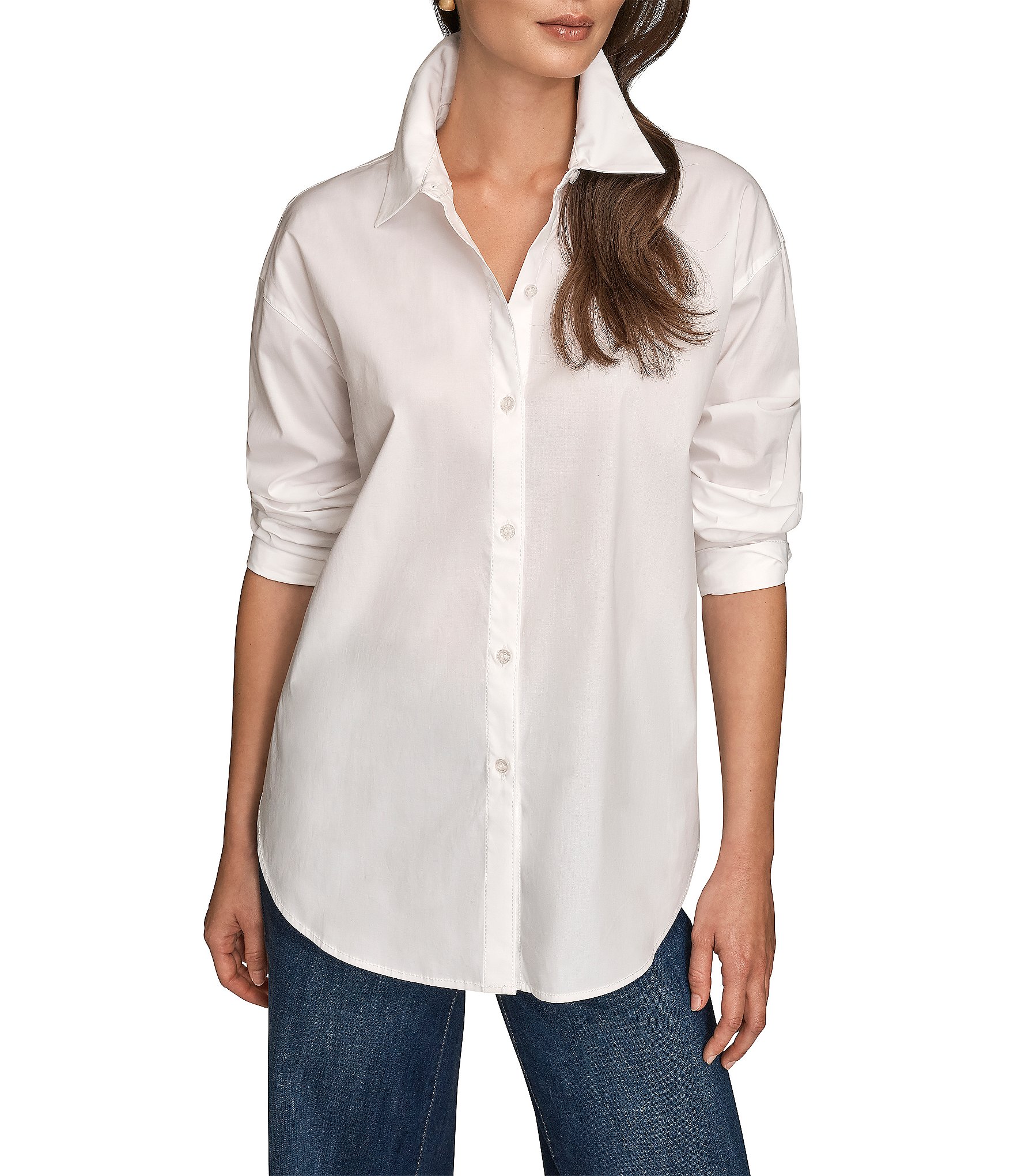 Donna Karan Long Sleeve Button Down Shirt