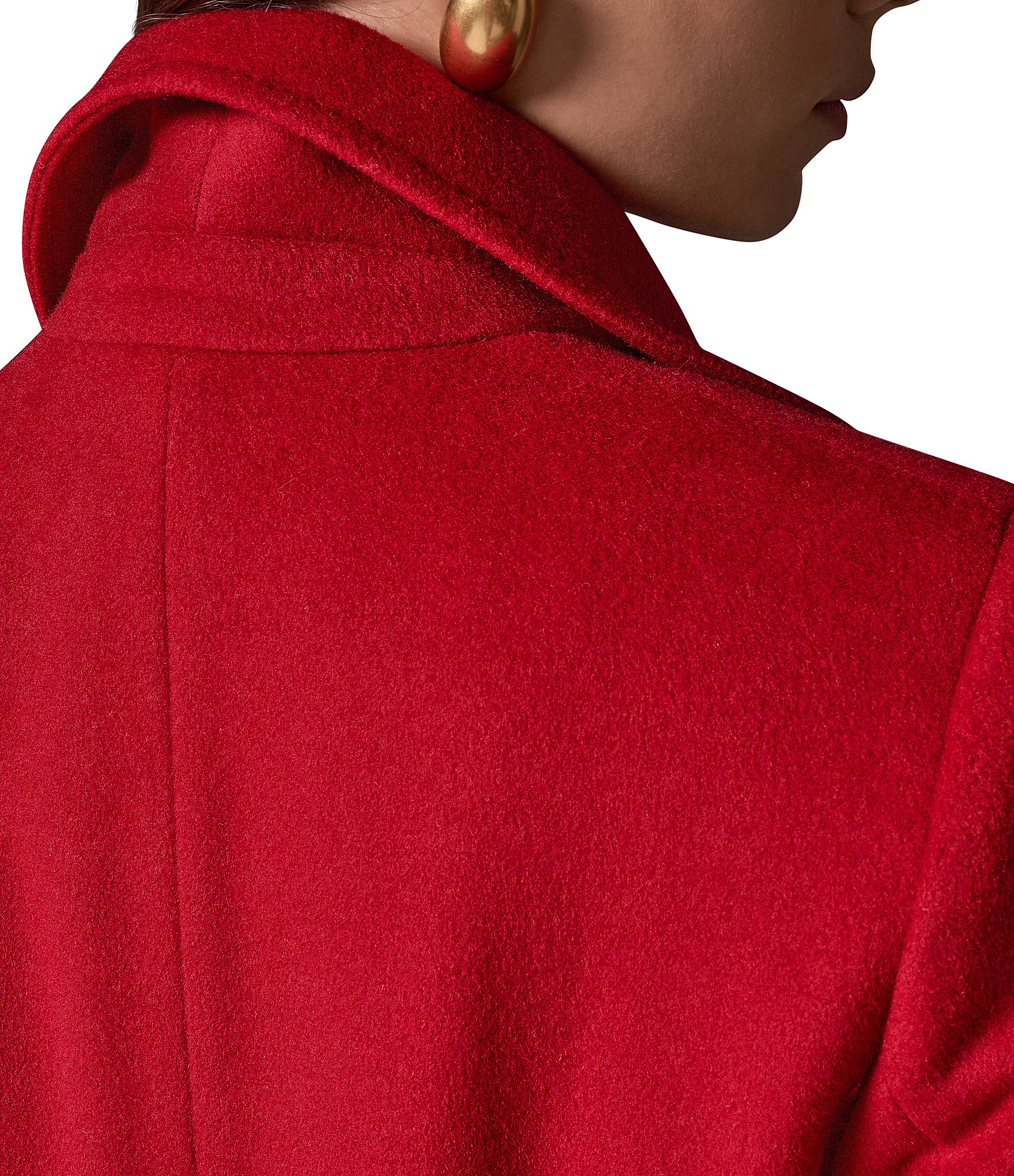 Donna Karan Petite Size Cashmere Blend Notch Collar Single Breasted Reefer Coat