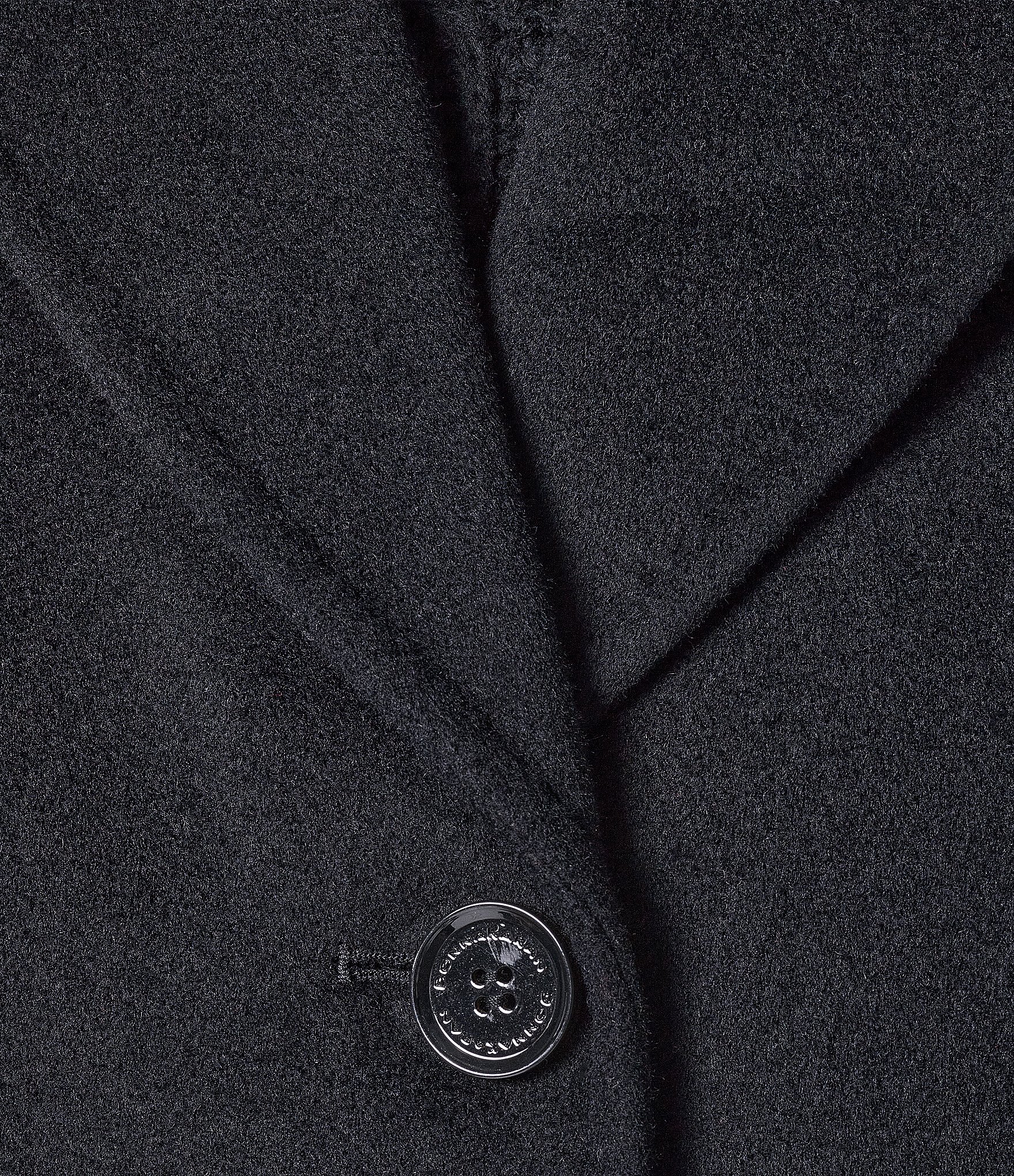 Donna Karan Petite Size Cashmere Blend Notch Collar Single Breasted Reefer Coat