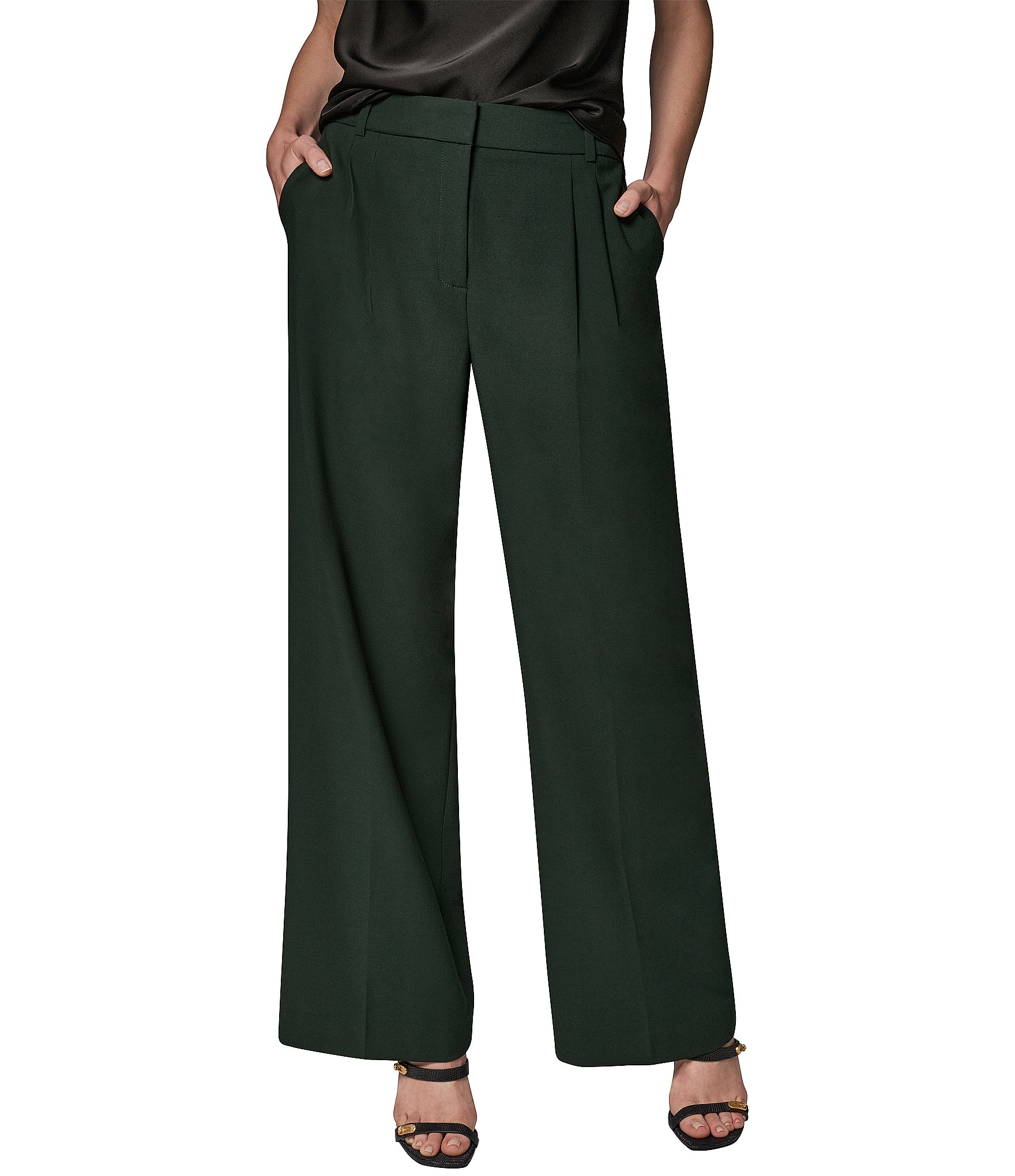 Donna Karan Pleated Wide Leg Pants