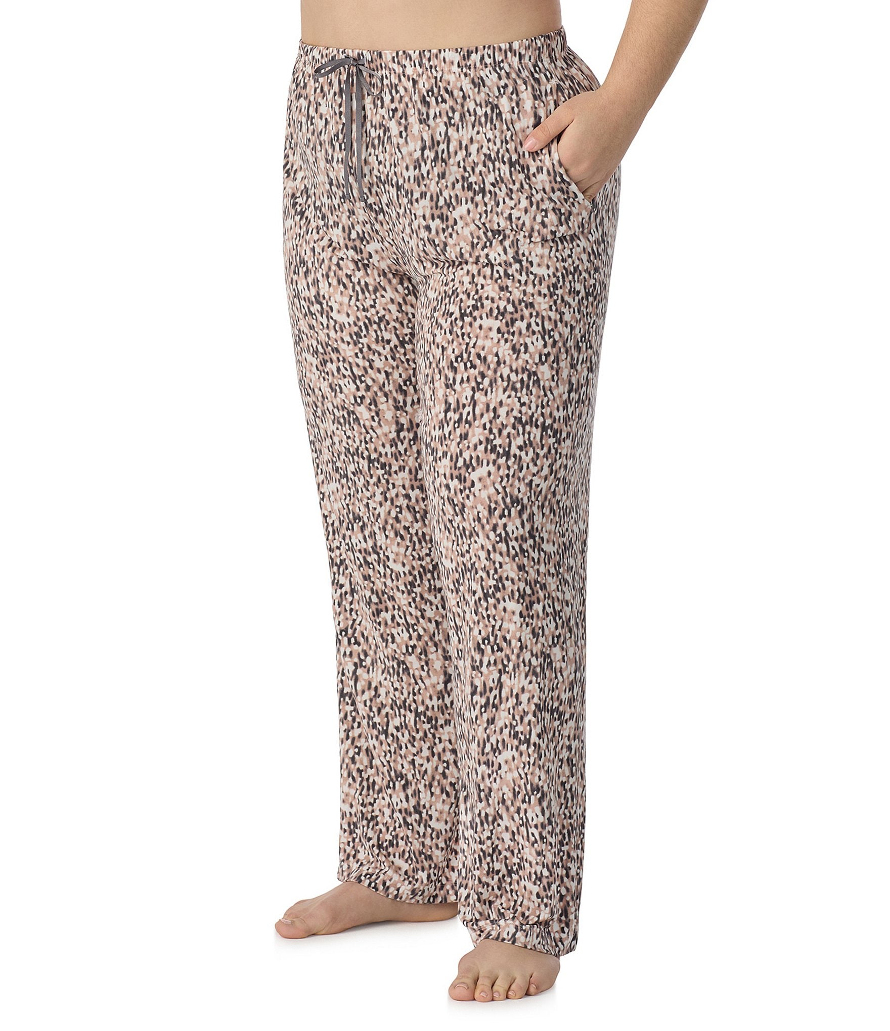 Donna Karan Plus Size Blurred Dot Print Sleep Pants