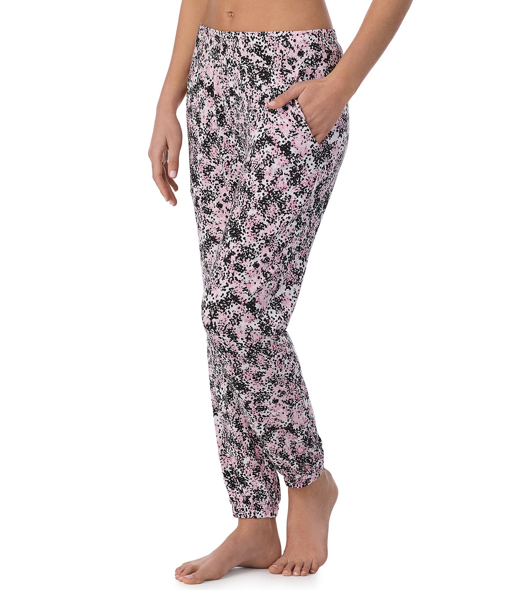 Donna Karan Printed Jersey Knit Jogger Lounge Pants