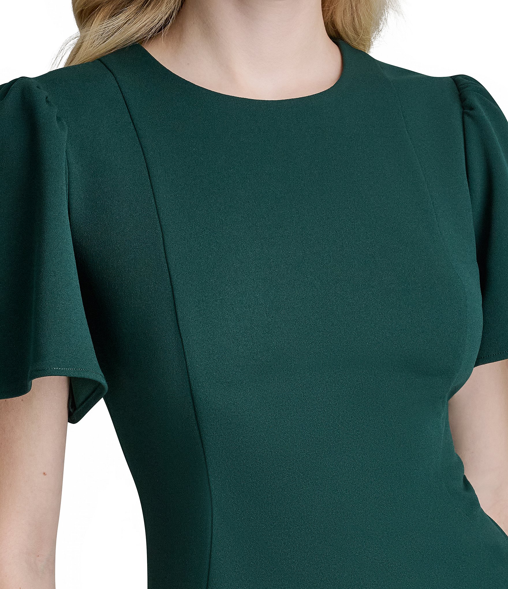 Donna Karan Scuba Crepe Flutter Sleeve Dress
