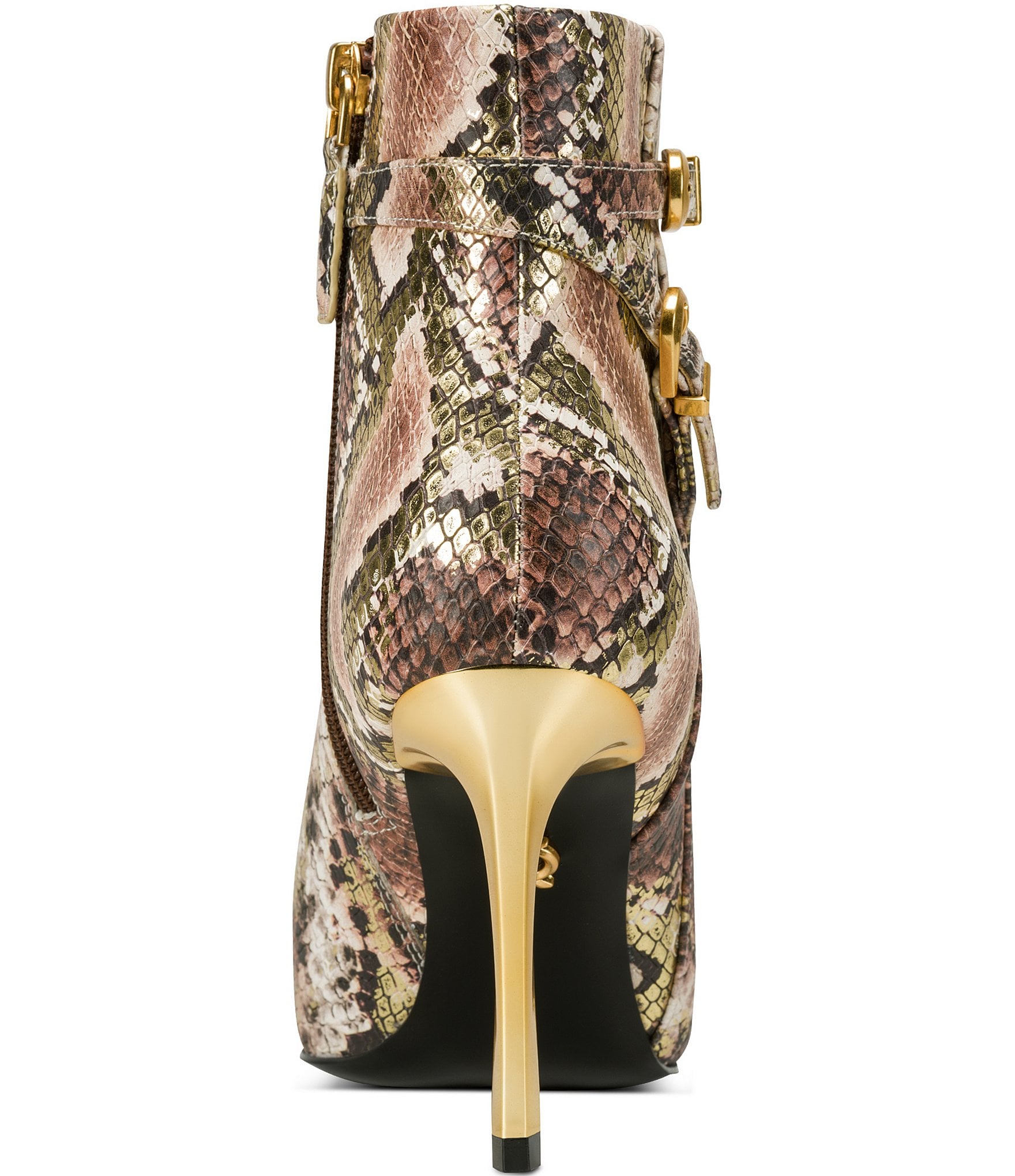 Donna Karan Shelah Snake Print High Heel Booties