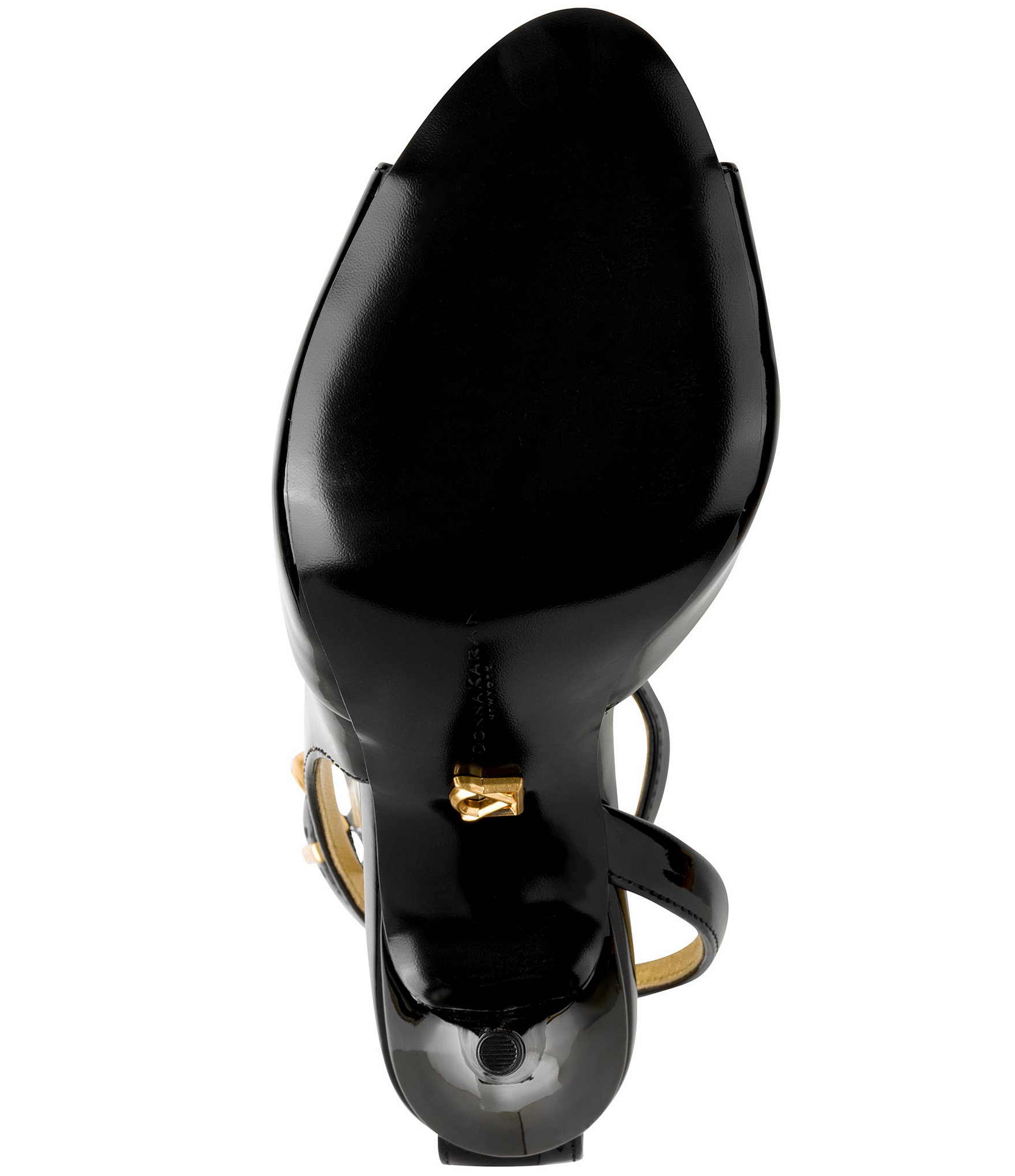Donna Karan Somerset Patent Leather Ankle Strap Sandals