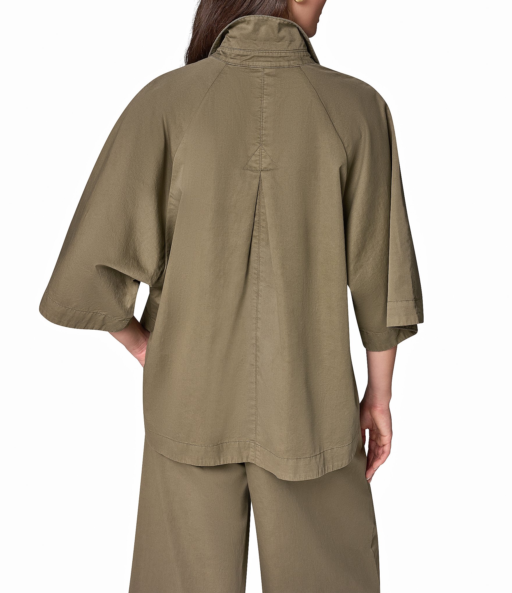 Donna Karan The Bali Dolman Denim Button Front Shirt