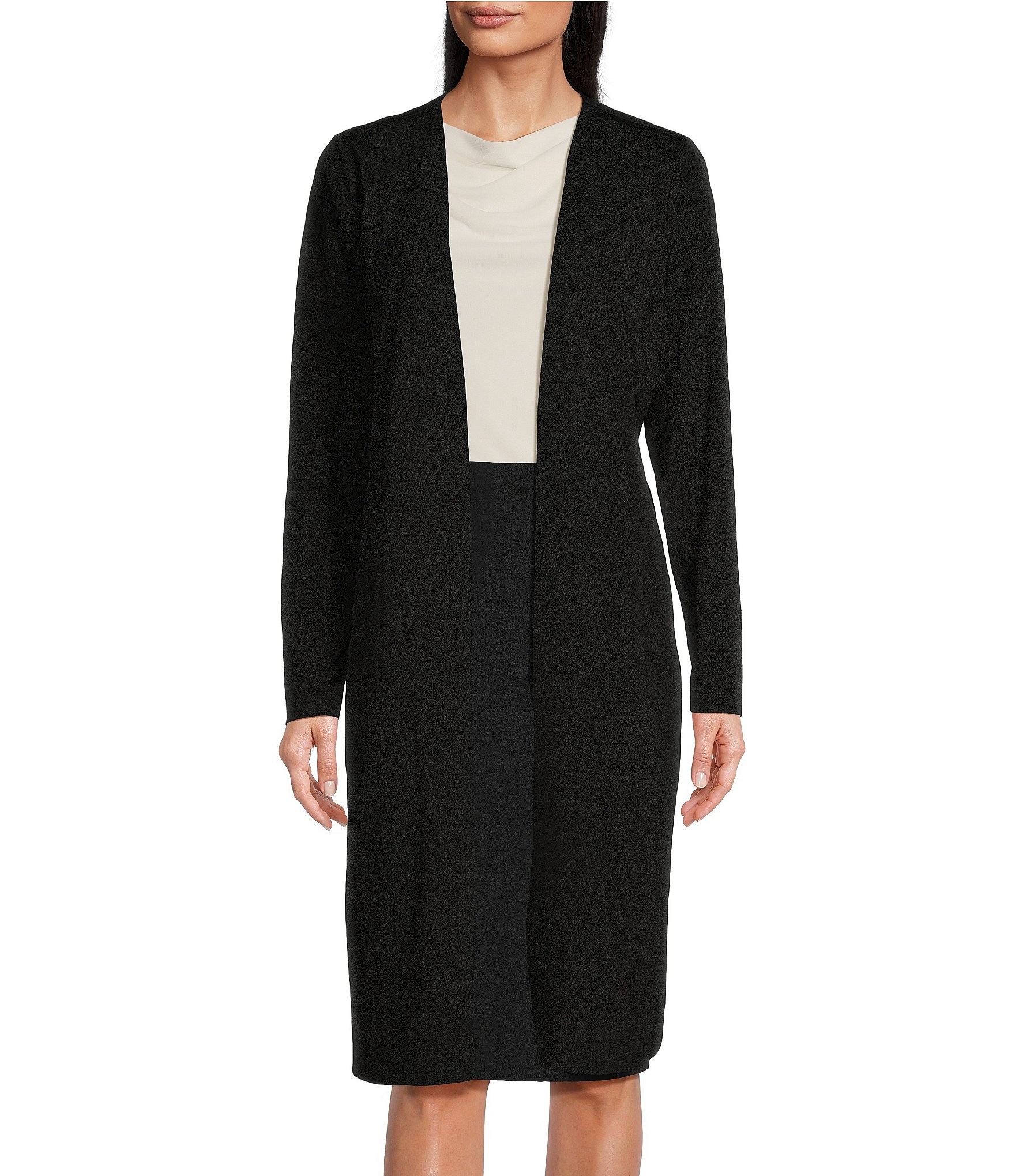 Donna Karan Tie Waist Long Sleeve Cardigan | Dillard's