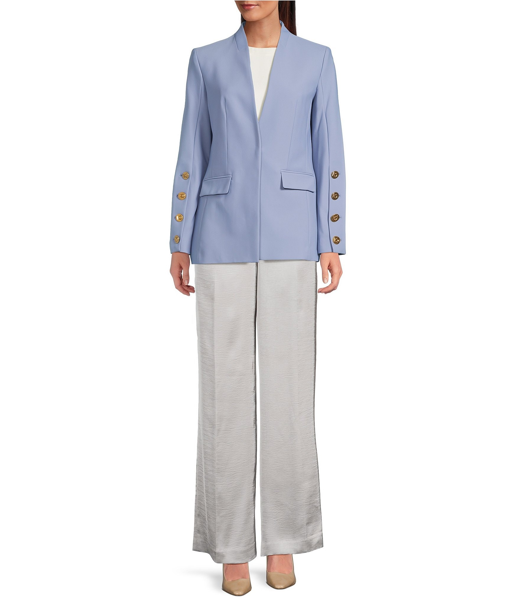 Donna Karan Vapor Charmeuse Wide Leg Pants