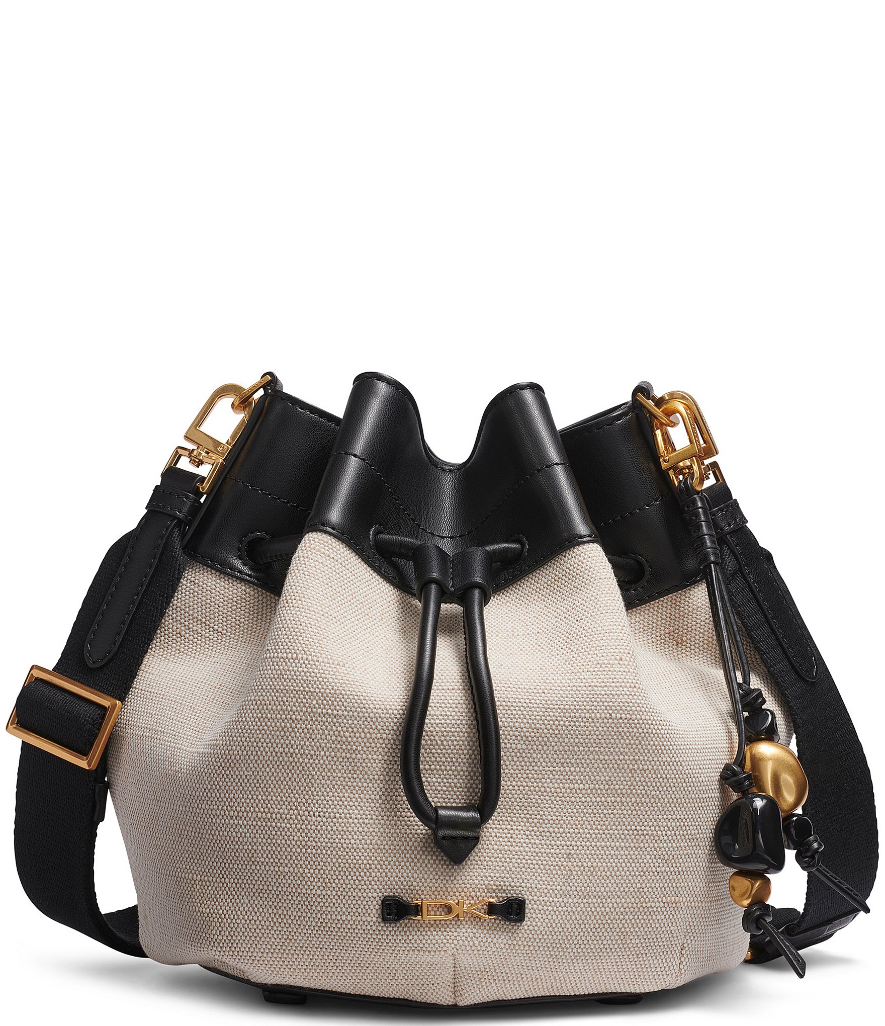 Donna Karan Weekend Drawstring Canvas Bucket Bag