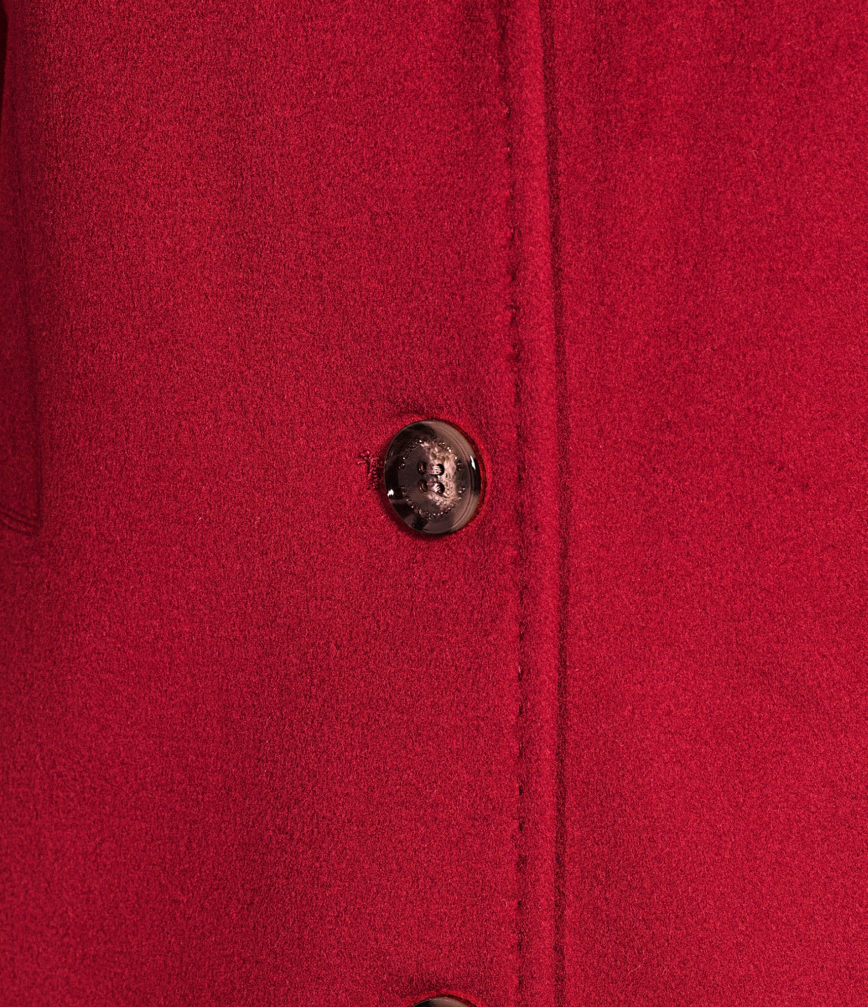 Donna Karan Wool Cashmere Blend Notch Collar Button Front Reefer Coat