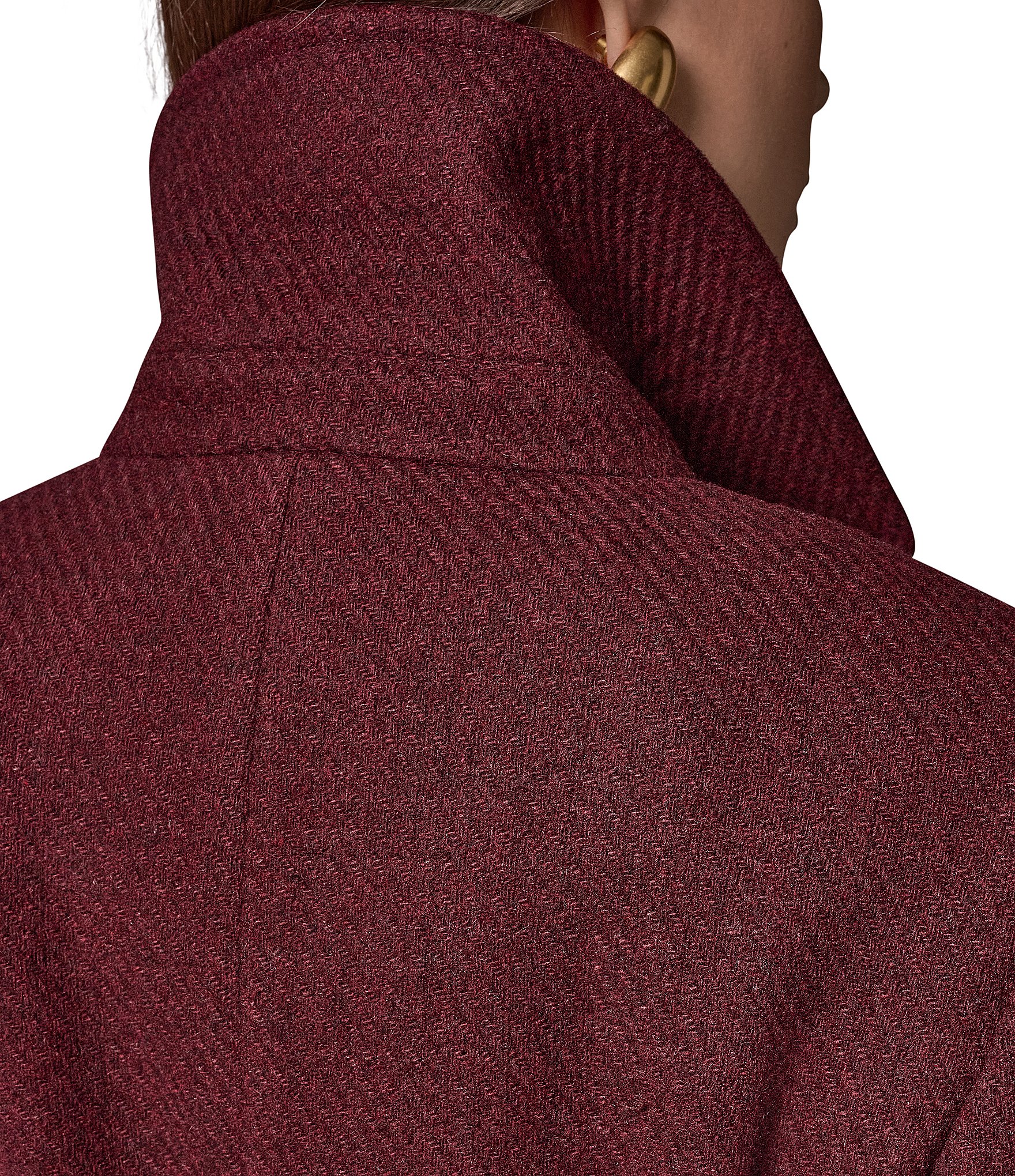 Donna Karan Wool Twin Blend Notch Collar Belted Wrap Coat
