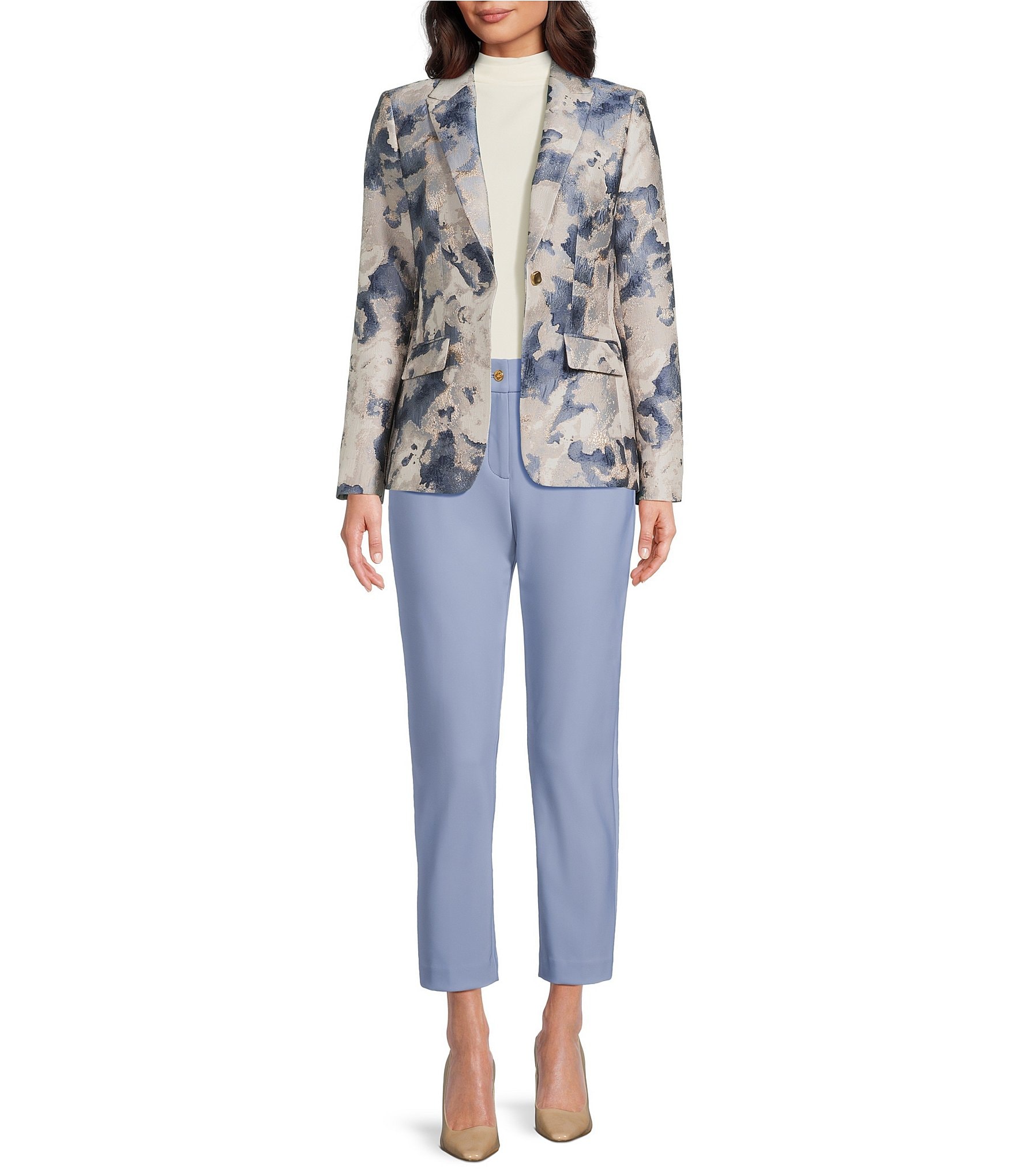 Donna Karan Woven Slim Leg Ankle Pants