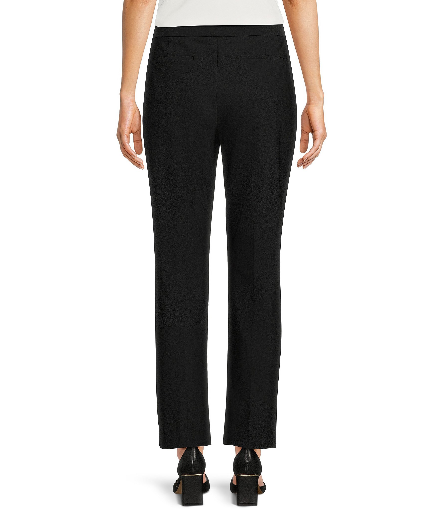 Donna Karan Woven Straight Leg Ankle Pant