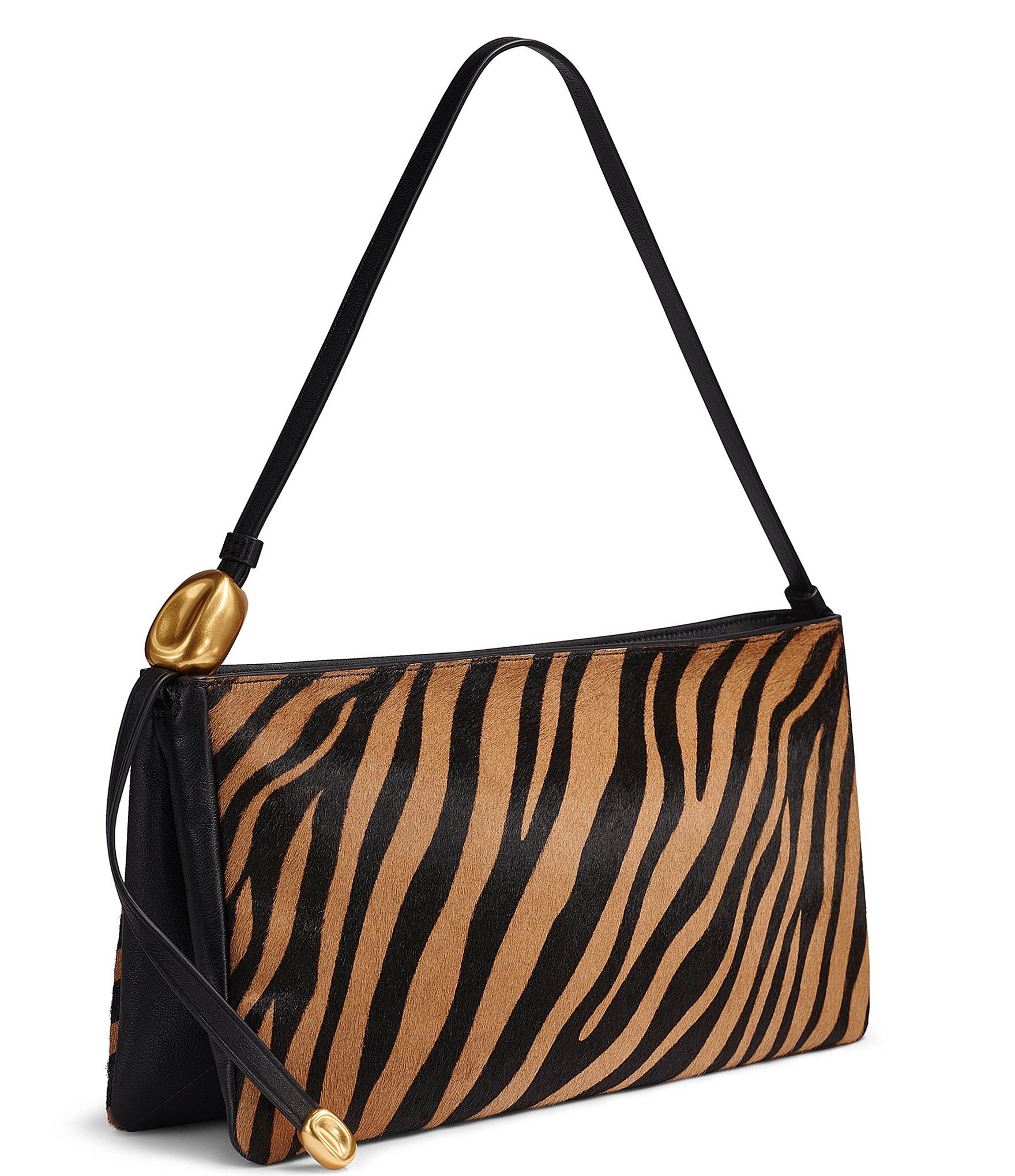 Donna Karan Zebra Velvet Large Shoulder Bag