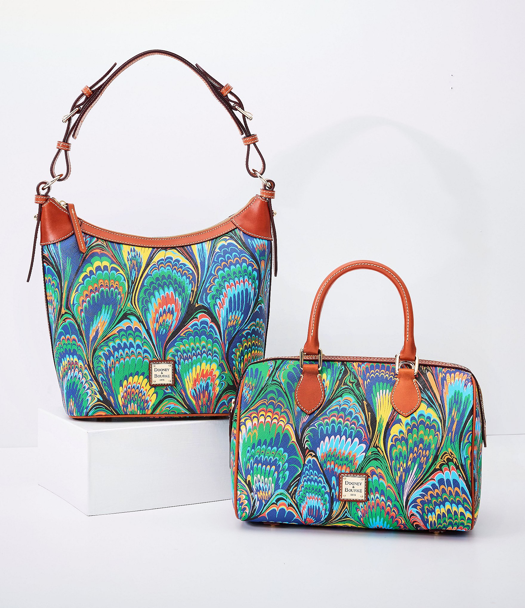 Dooney & Bourke Bright Marbled Barrel Satchel Bag