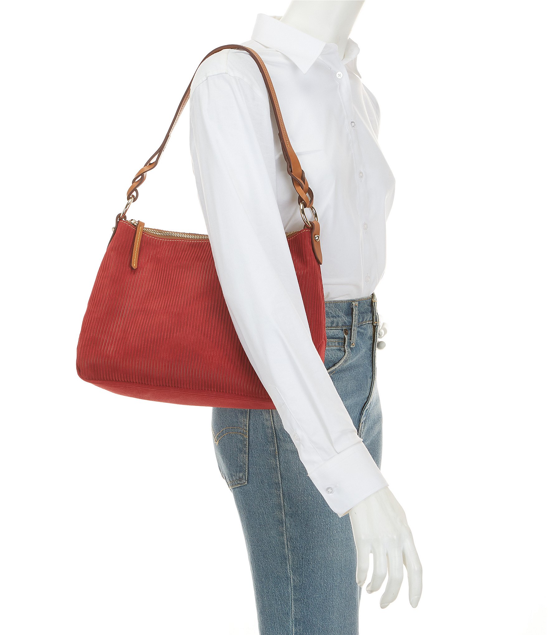 Dooney & Bourke Chloe 30 Suede Stripe Shoulder Bag