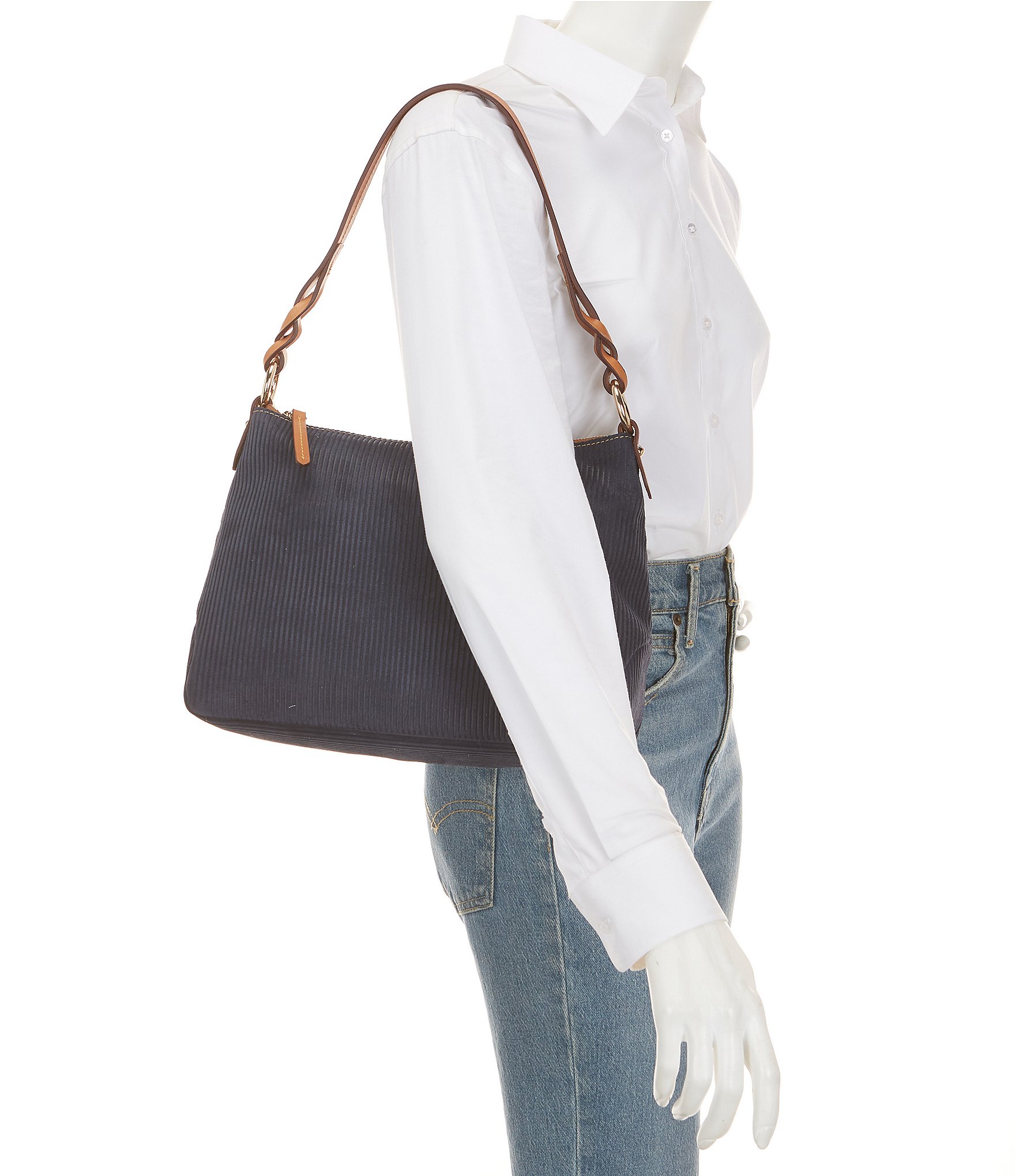 Dooney & Bourke Chloe 30 Suede Stripe Shoulder Bag