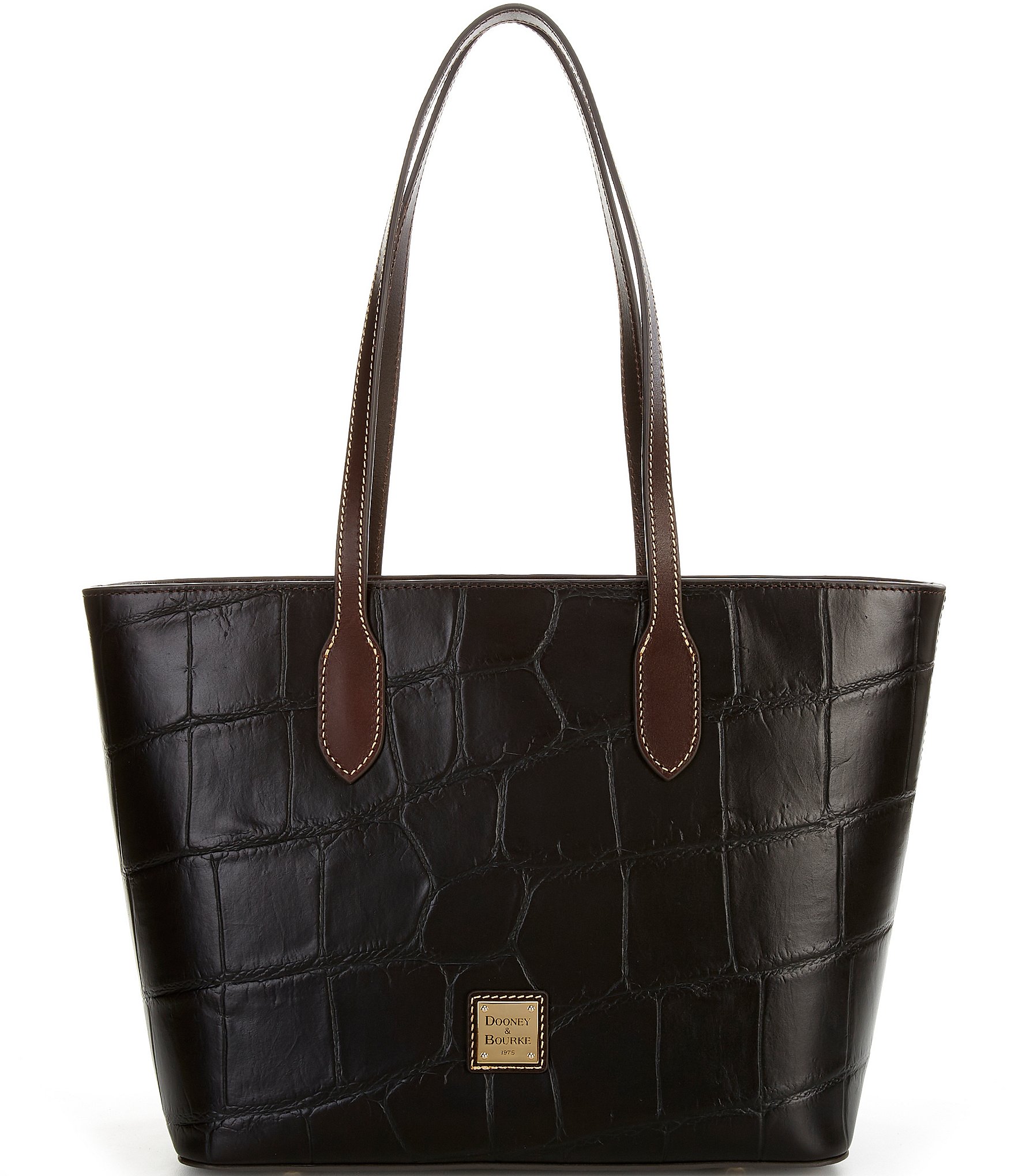 Dooney & Bourke Black Leather Tote with hotsell Embossed Logo