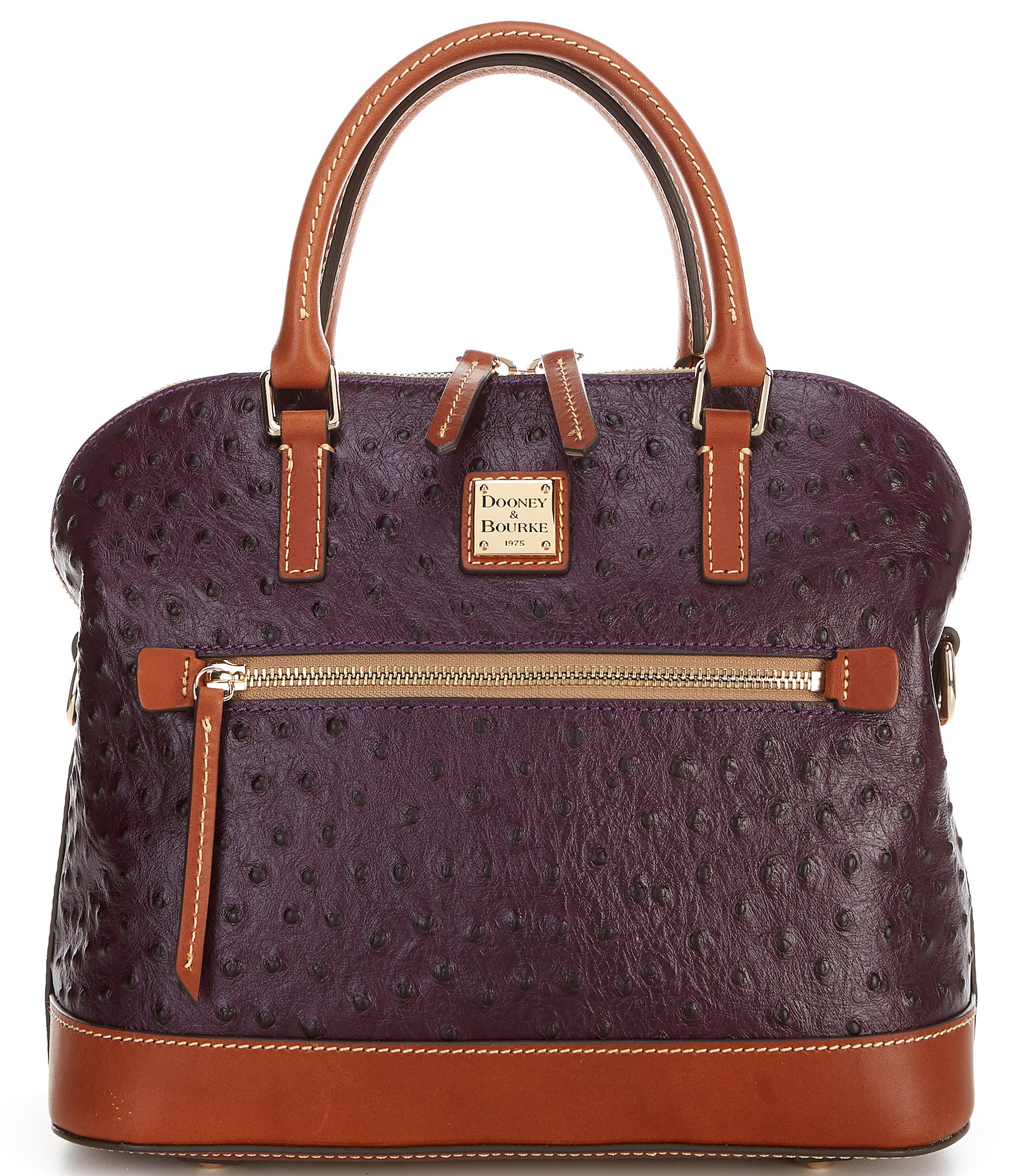 Dooney Bourke Ostrich Collection Leather Tote Bag - Brown Tmorrow