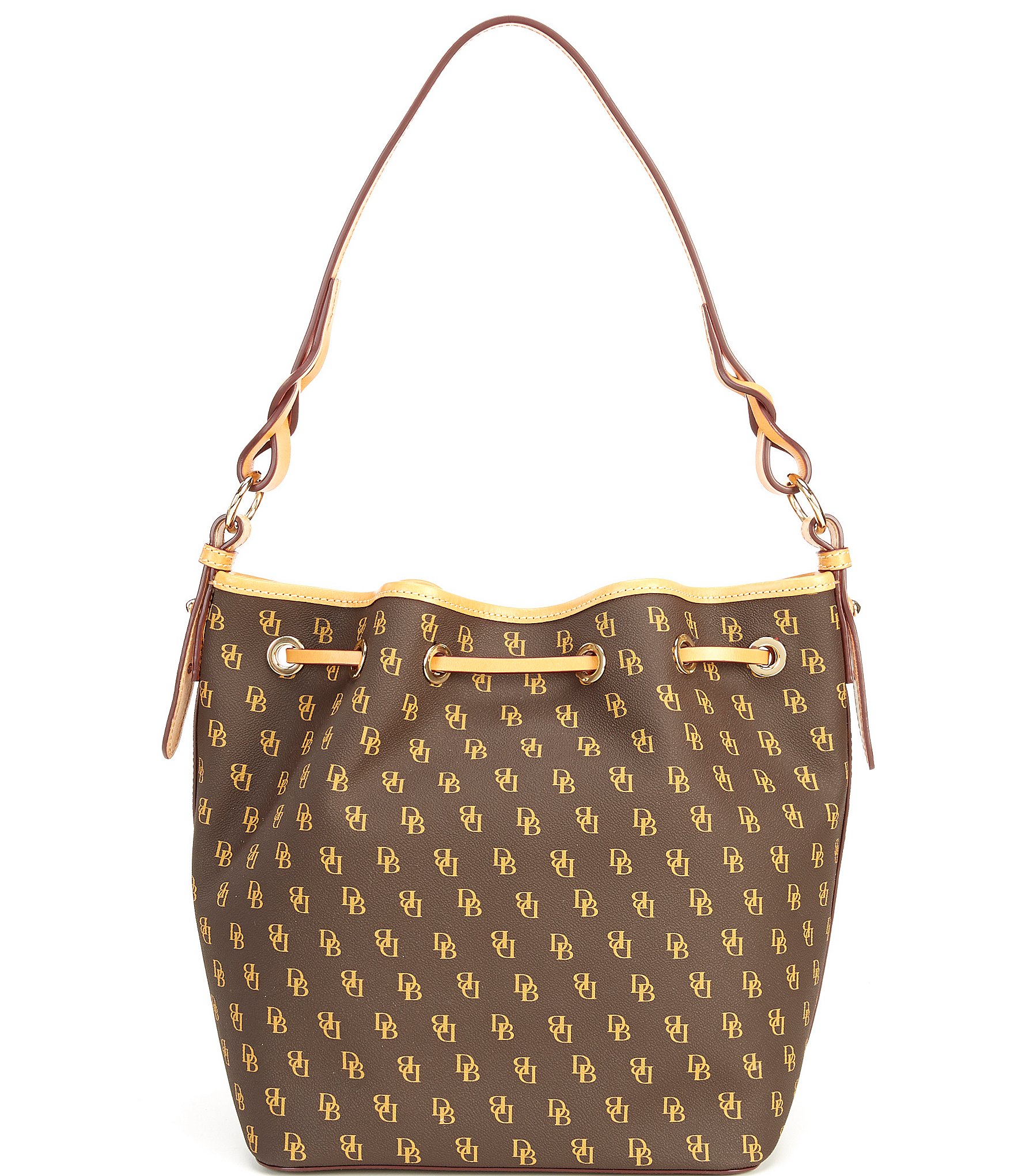 Dooney & Bourke Signature Blakely Collection Tasha Logo Drawstring Bucket Bag