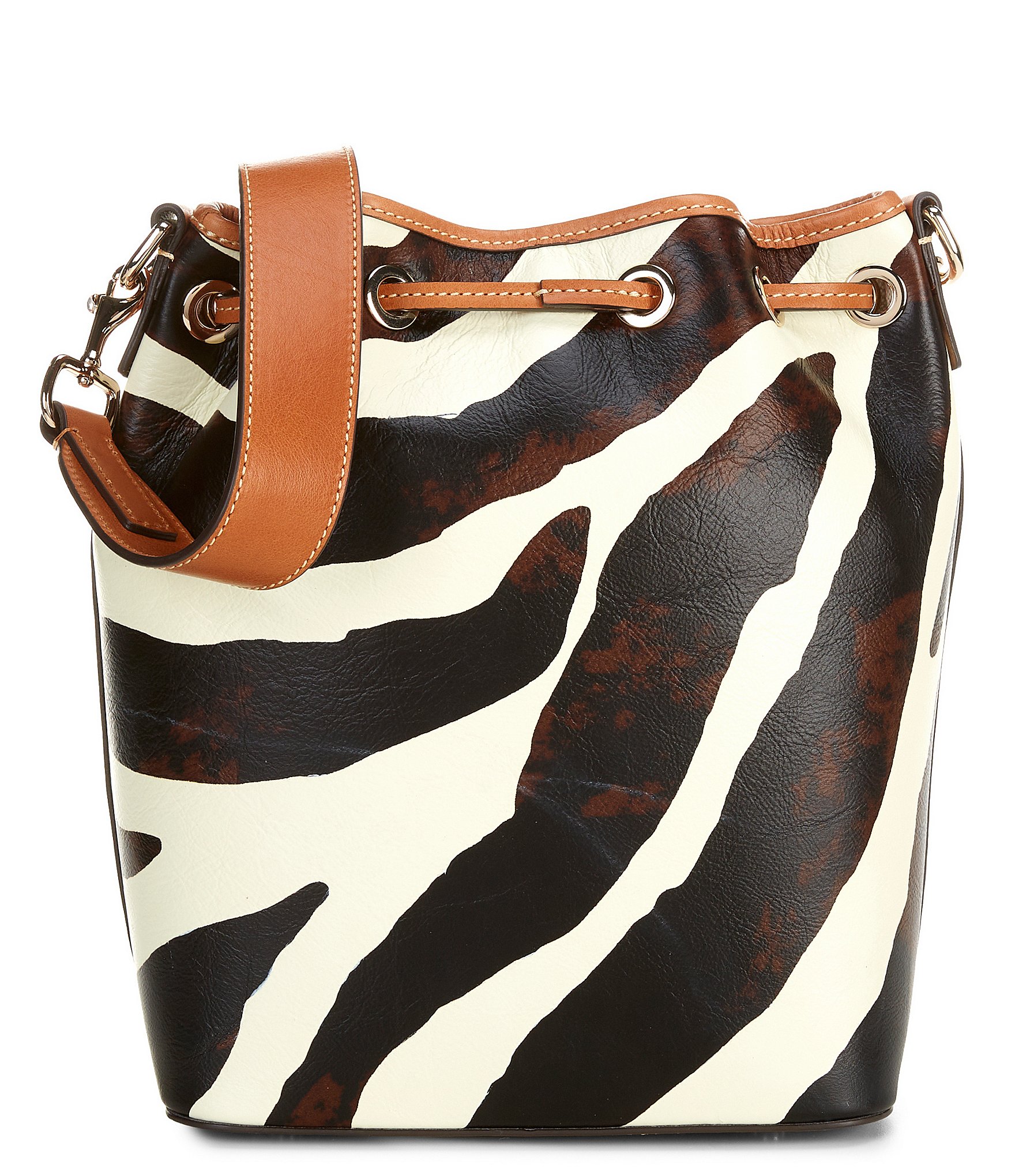 Dooney & Bourke Zebra Print Drawstring Shoulder Bag