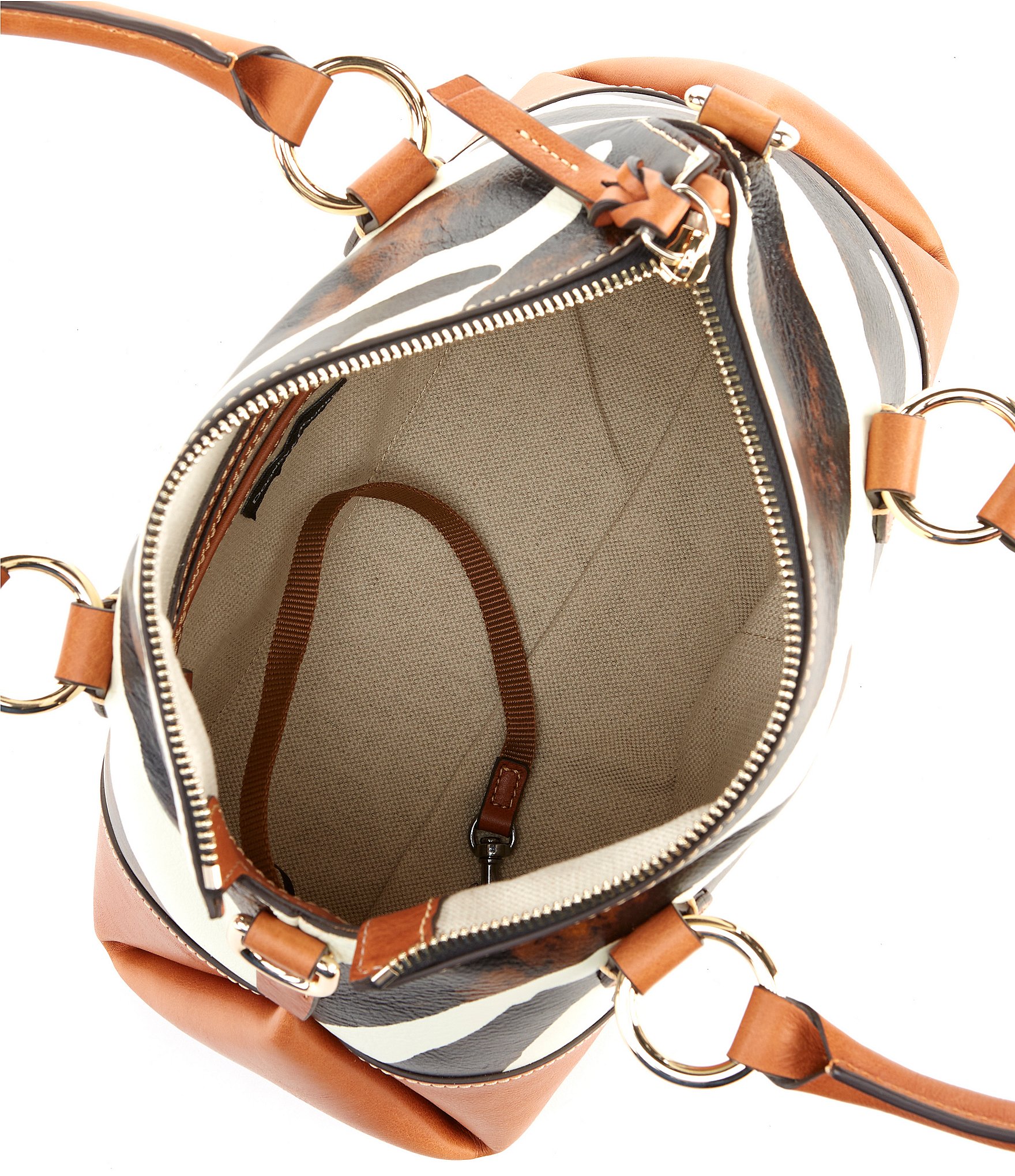 Dooney & Bourke Zebra Print Leather Satchel 30 Bag