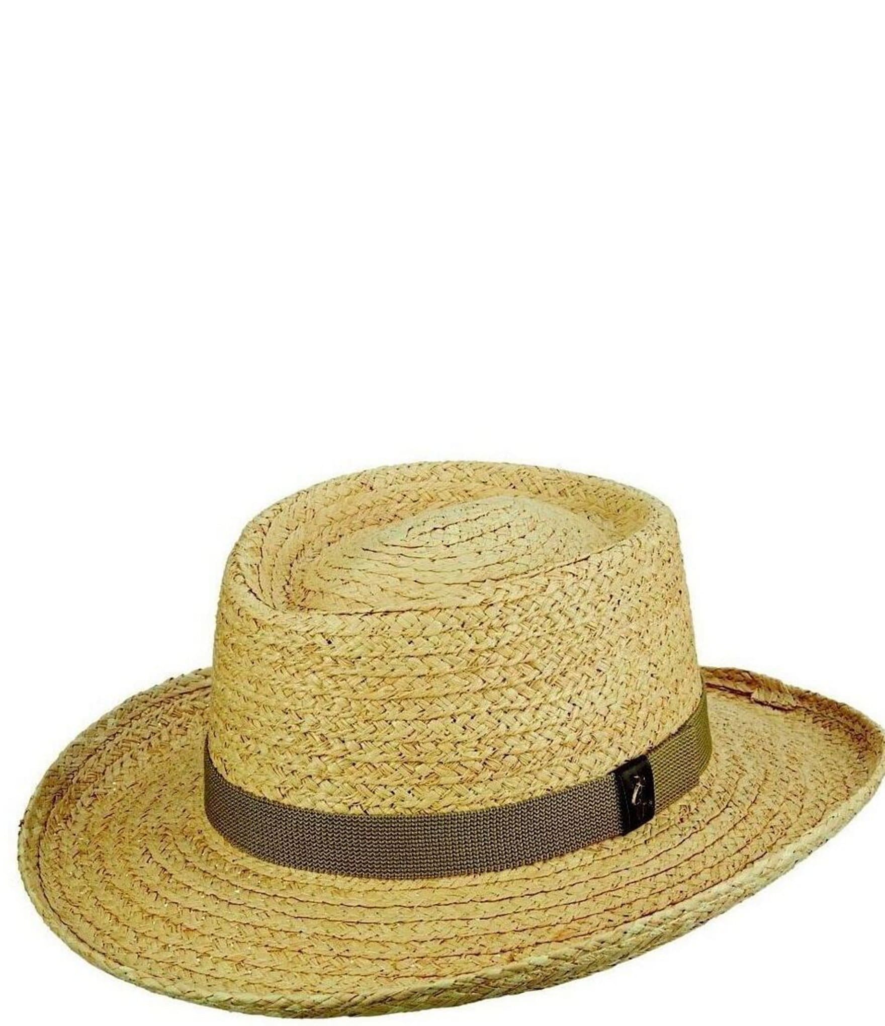 Dorfman Milano Scala Gambler Braided Raffia Straw 3 1/4