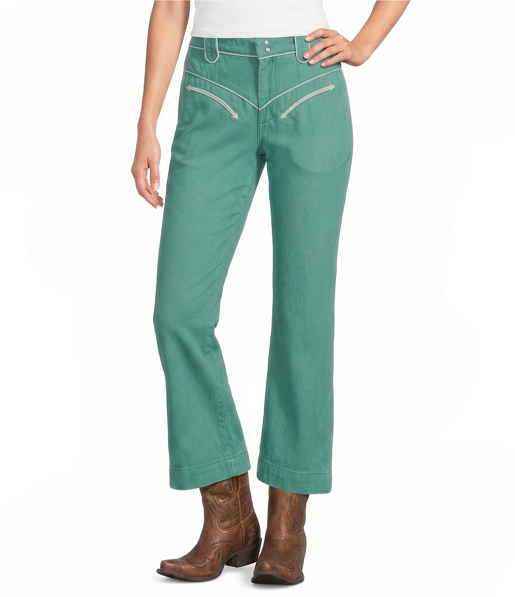 Double D Ranch Barbed Wire Woven Embroidered Straight Leg Coordinating Pants