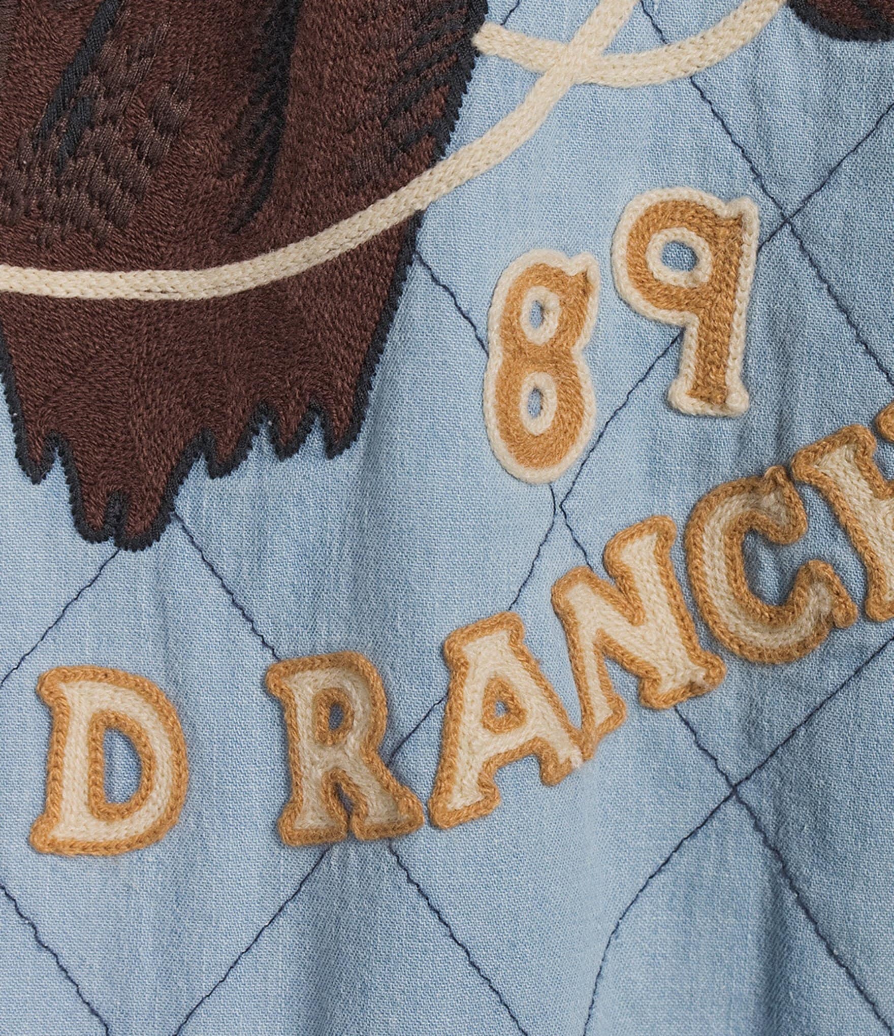 Double D Ranch Branded & True Round Neck Long Sleeve Studded Emroidered Bomber Jacket