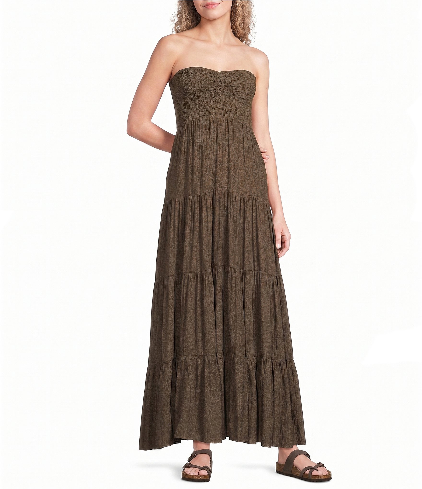 fleur du mal flared corset dress Flawless Fit And Flare Brown Dress For Women main image 0