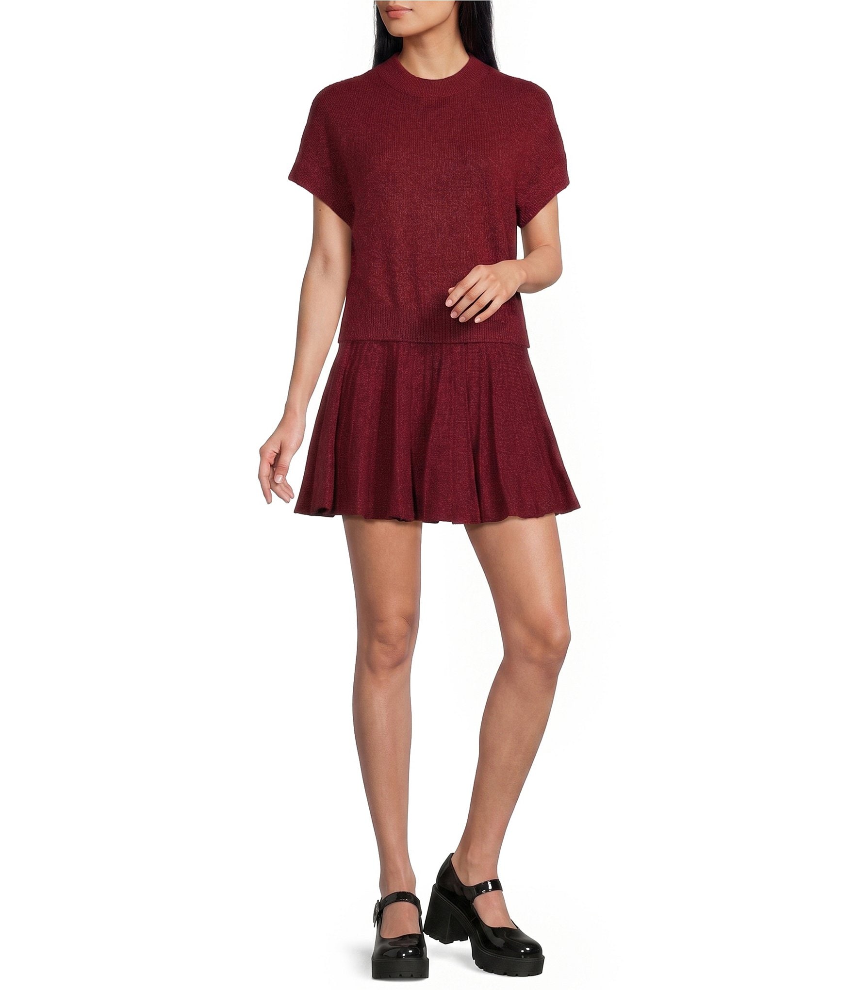 Double Zero Sweater Pleated Skirt