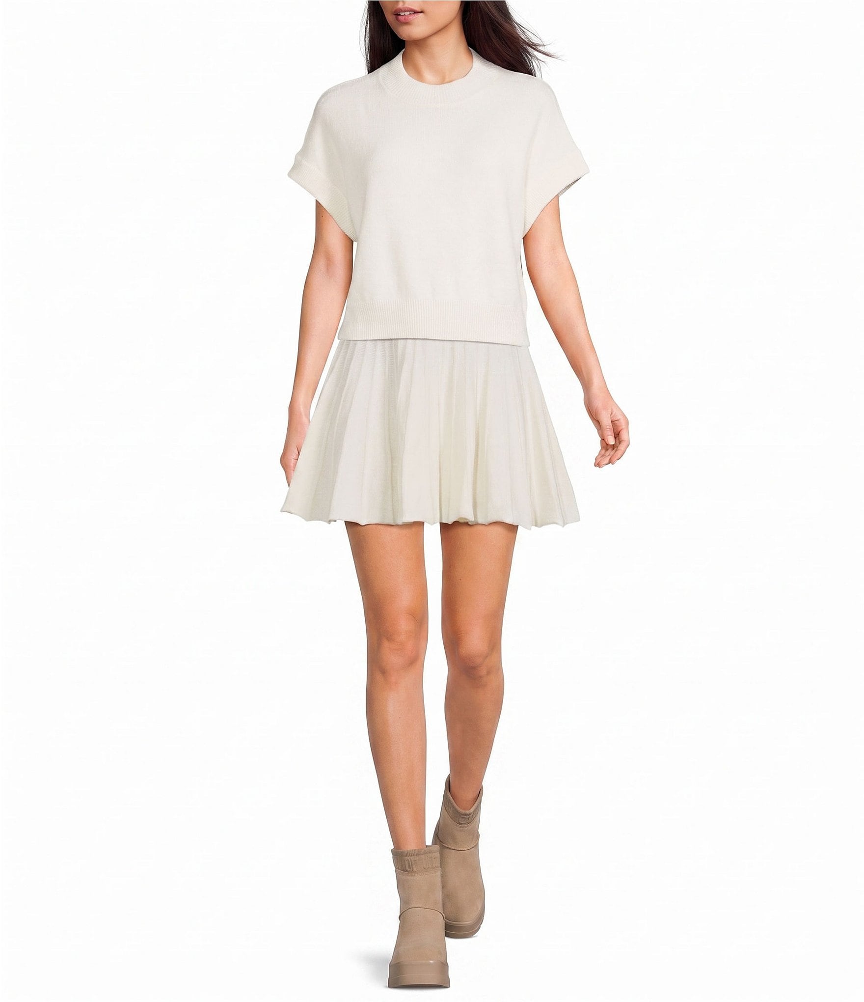 Double Zero Sweater Pleated Skirt