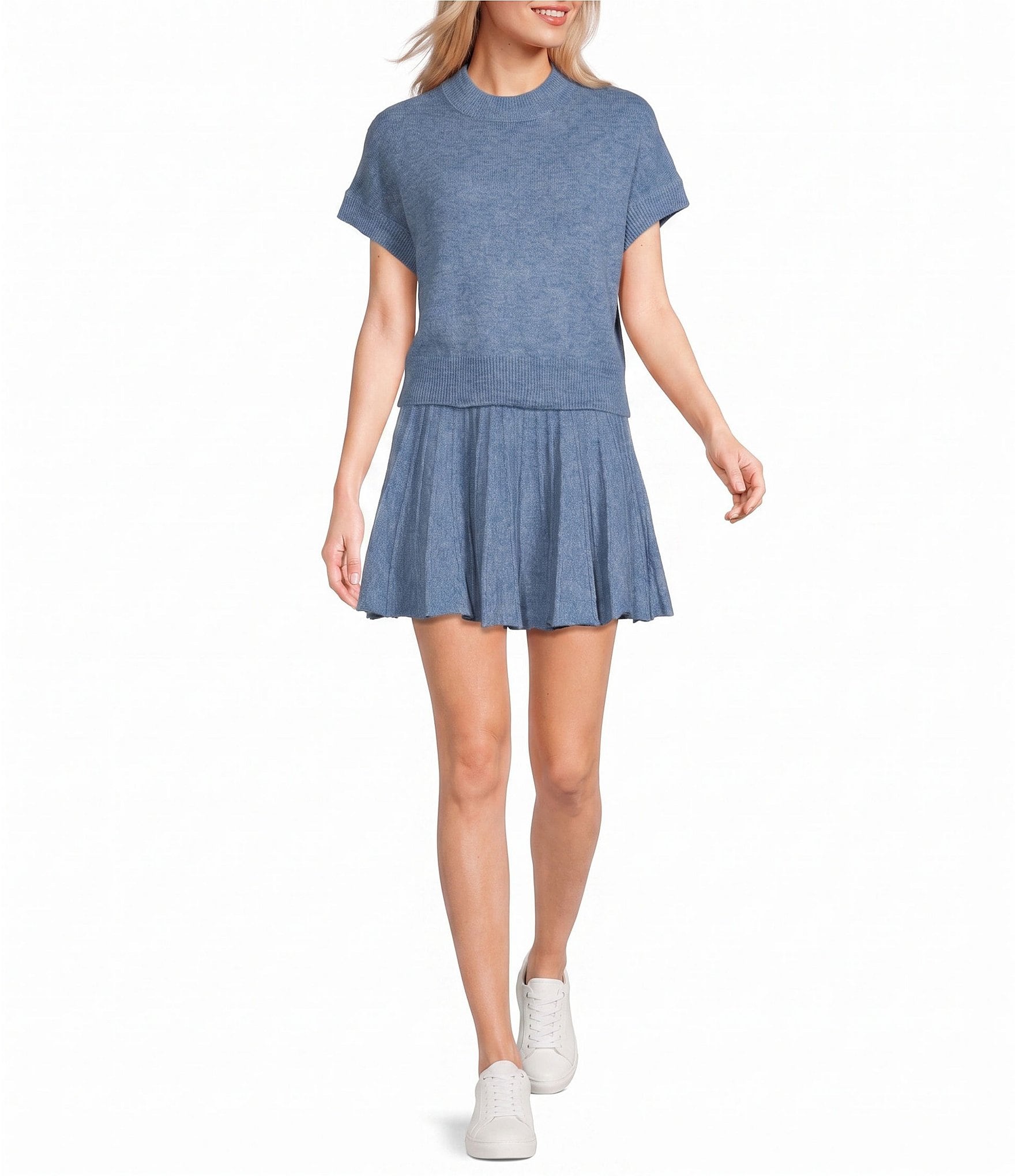 Double Zero Sweater Pleated Skirt