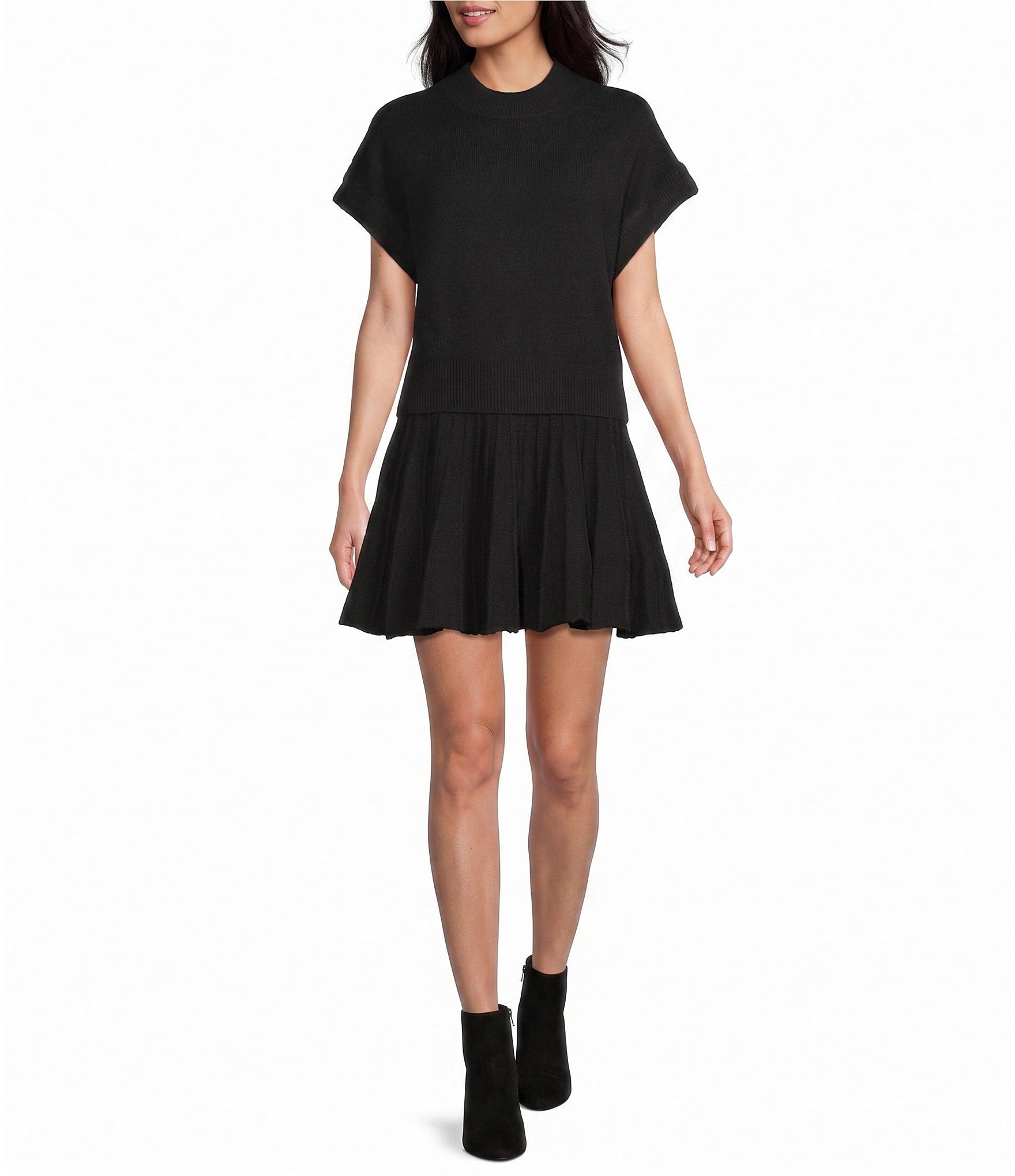 Double Zero Sweater Pleated Skirt