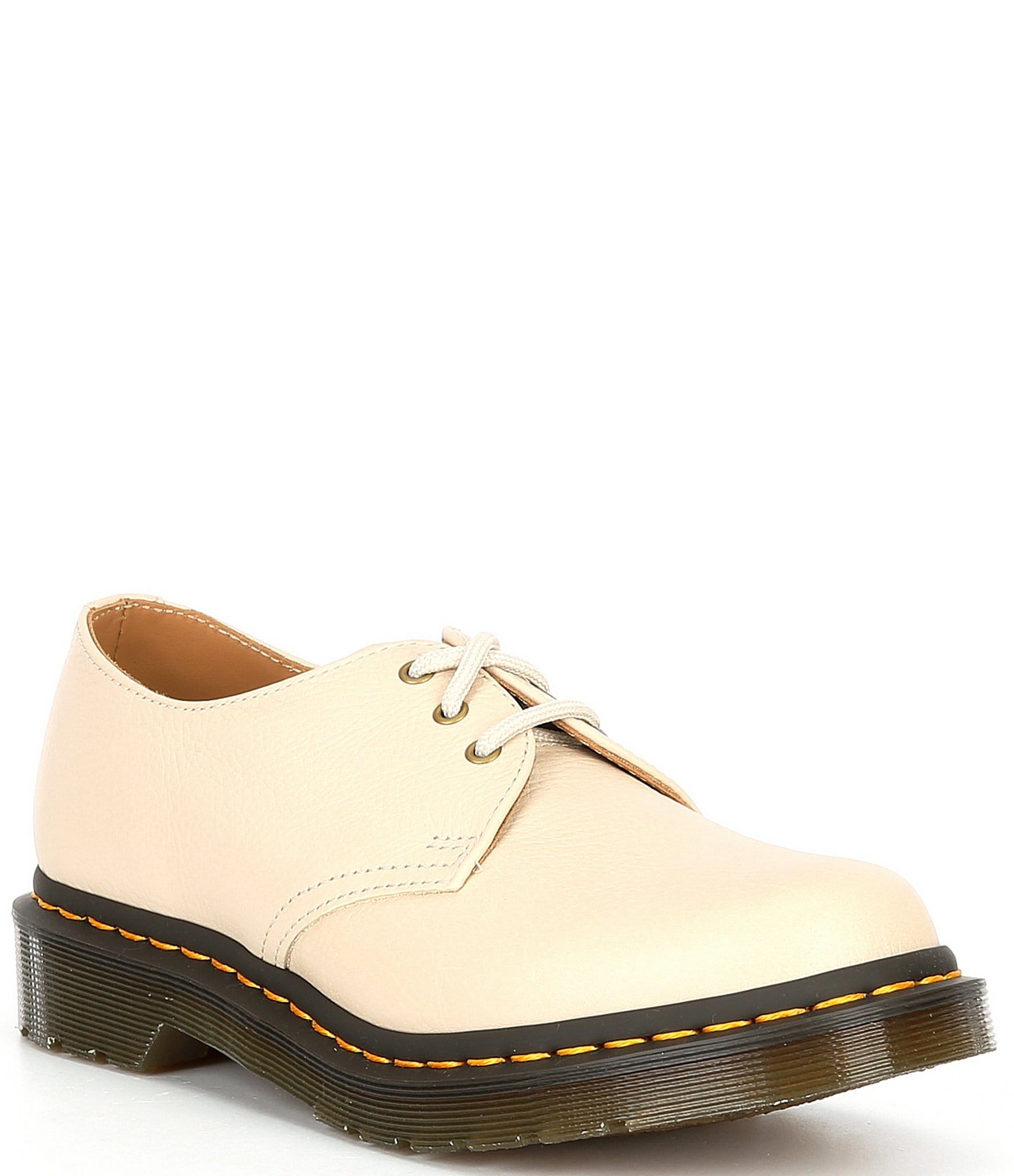 1461 Women's Virginia Leather Oxford Shoes in Parchment Beige