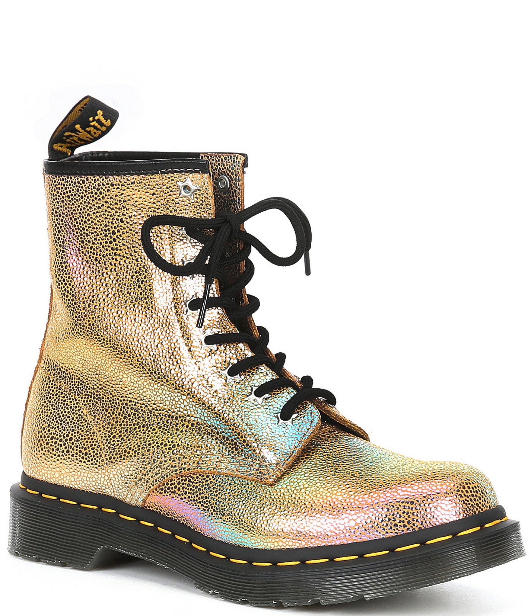 assembly simultaneous upside down Dr. Martens Women's 1460 Rainbow Ray Metallic Lace-Up Combat Boots |  Dillard's