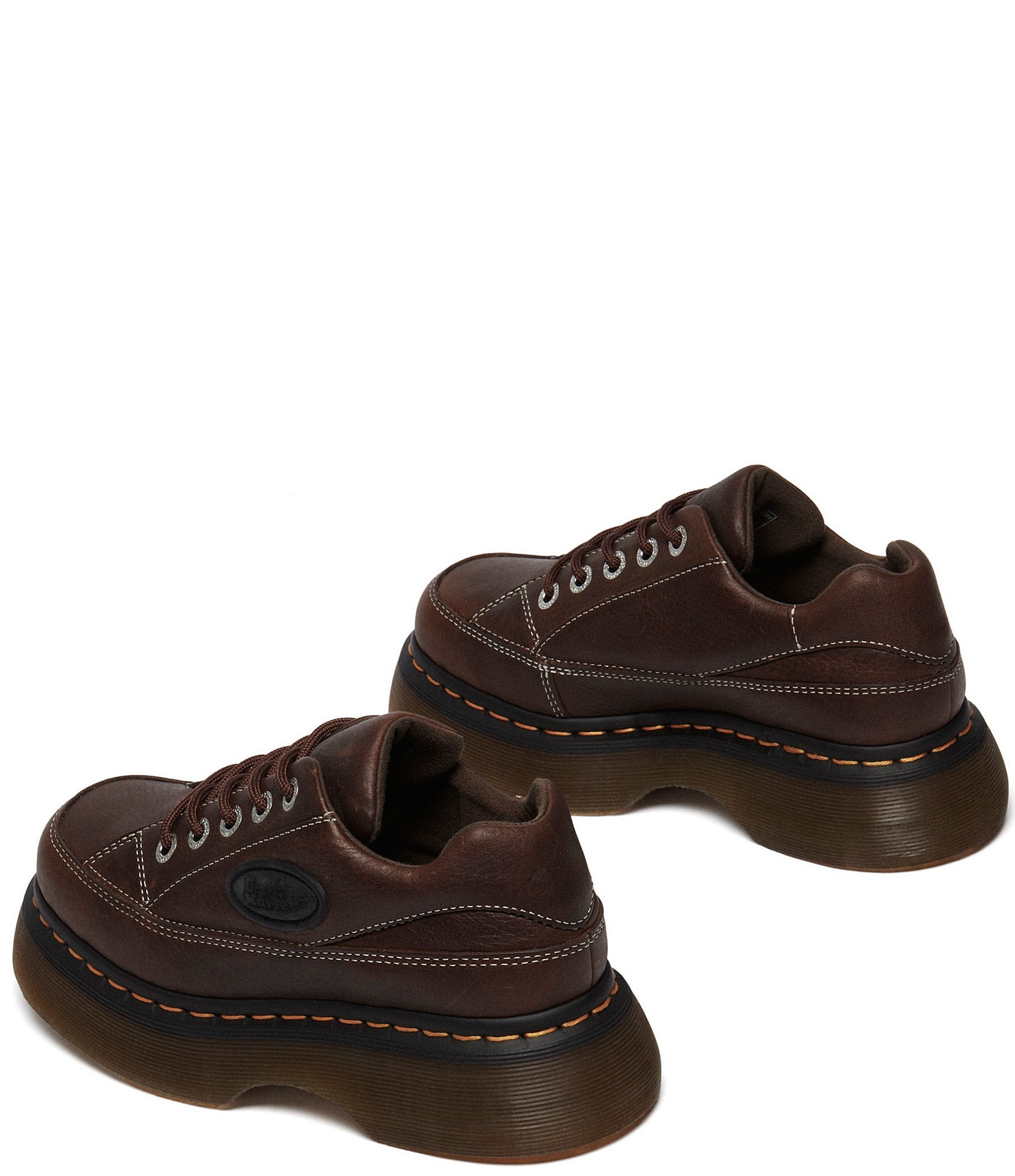 Dr. Martens Women's Buzz 5-Eye Grizzly Leather Platform Oxfords