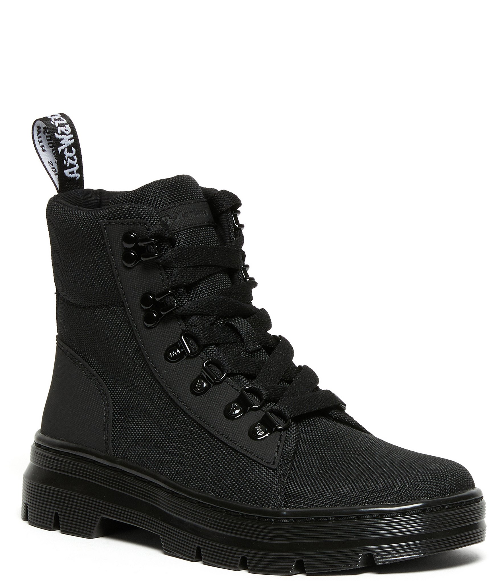 Dr. Martens Women's Combs Leather & Nylon Lug Sole Platform Combat