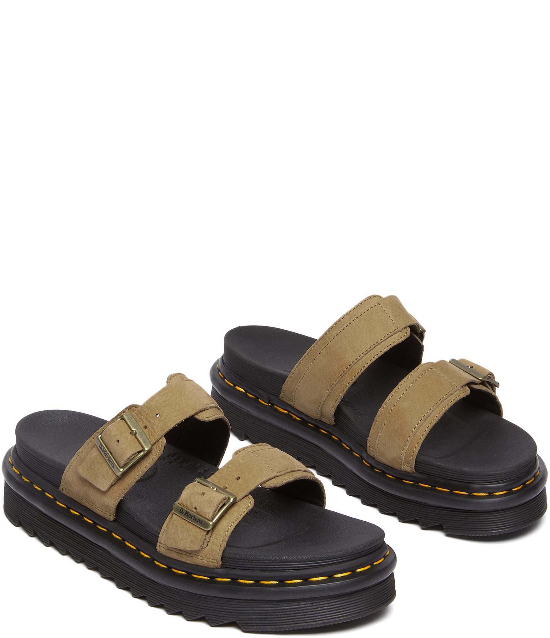 Dr. Martens Women's Myles Nubuck Double Strap Platform Sandals