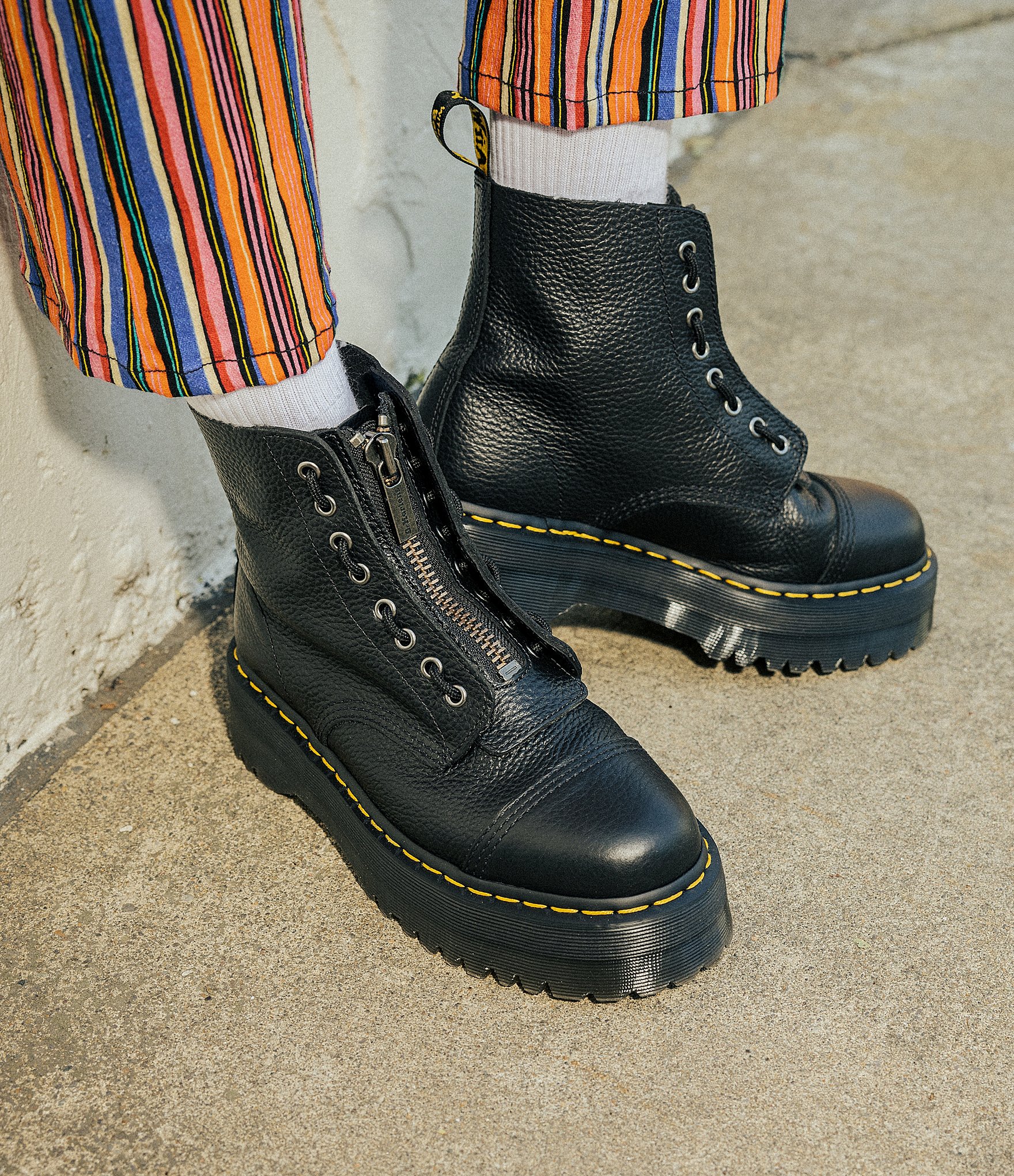 Dr. Martens Women's Sinclair Front Zip Platform Combat Booties