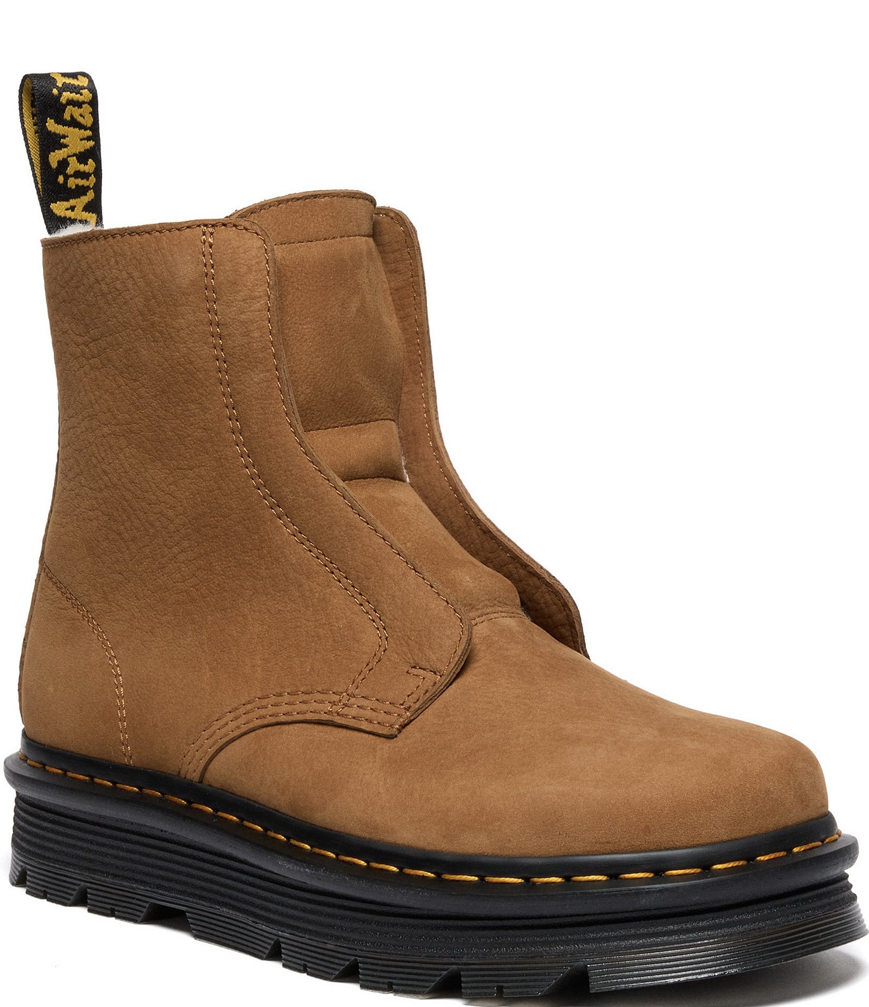 Dr. Martens Women's Zebzag Laceless Nubuck Warm Lined Platform Booties